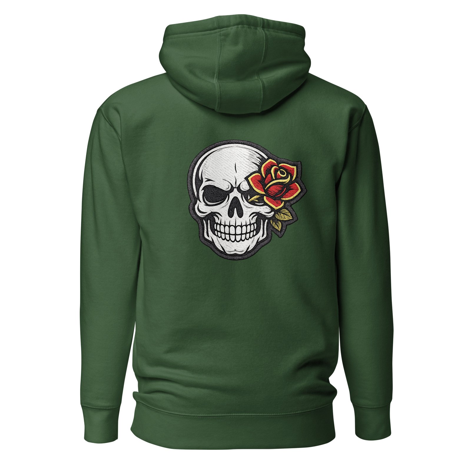 Bluza męska z kapturem „Skull Rose” – bluza męska z nadrukiem czaszki i czerwonej róży| Zarn.pl Bluza męska z kapturem „Skull Rose” – bluza męska z nadrukiem czaszki i czerwonej róży - obrazek 4