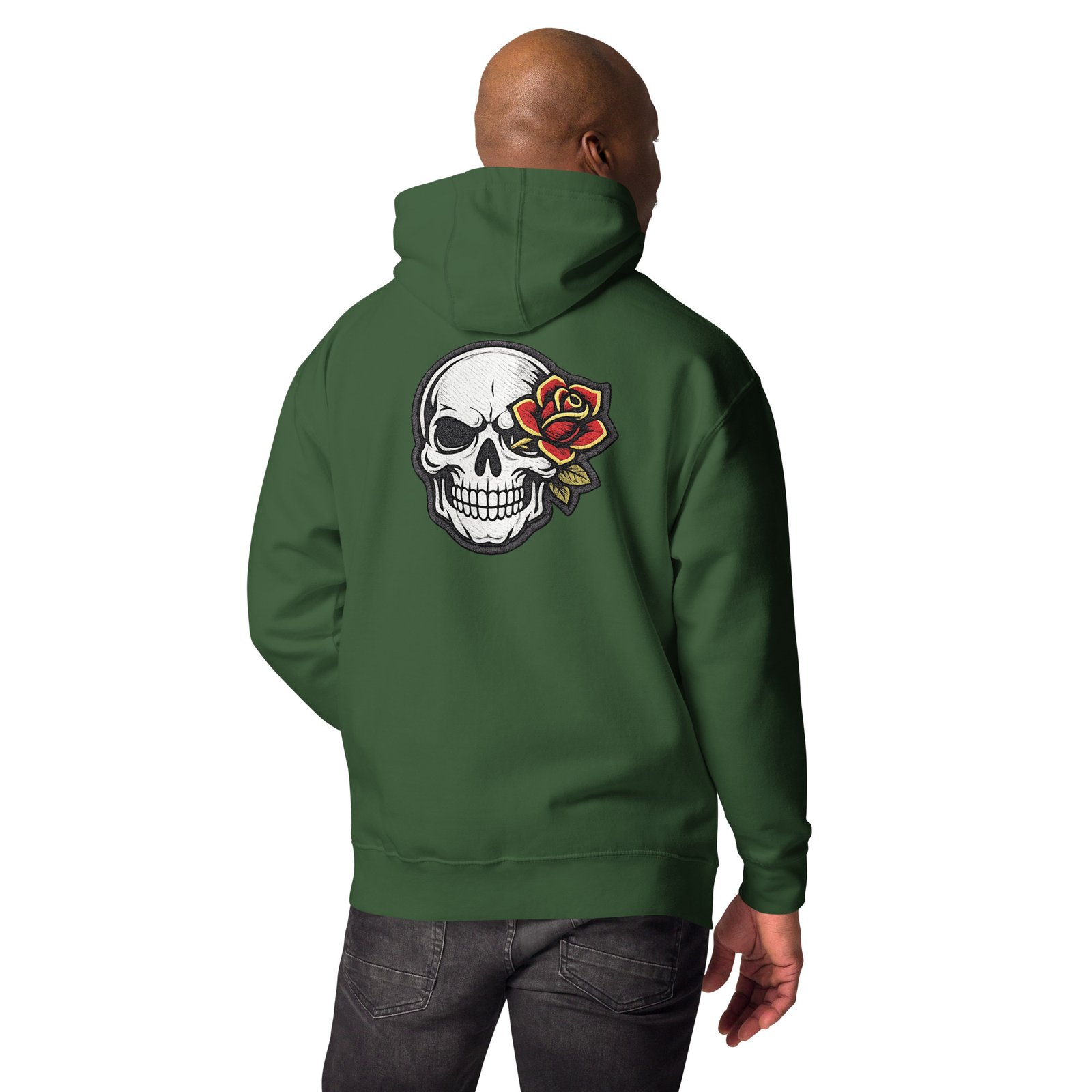 Bluza męska z kapturem „Skull Rose” – bluza męska z nadrukiem czaszki i czerwonej róży| Zarn.pl Bluza męska z kapturem „Skull Rose” – bluza męska z nadrukiem czaszki i czerwonej róży - obrazek 16