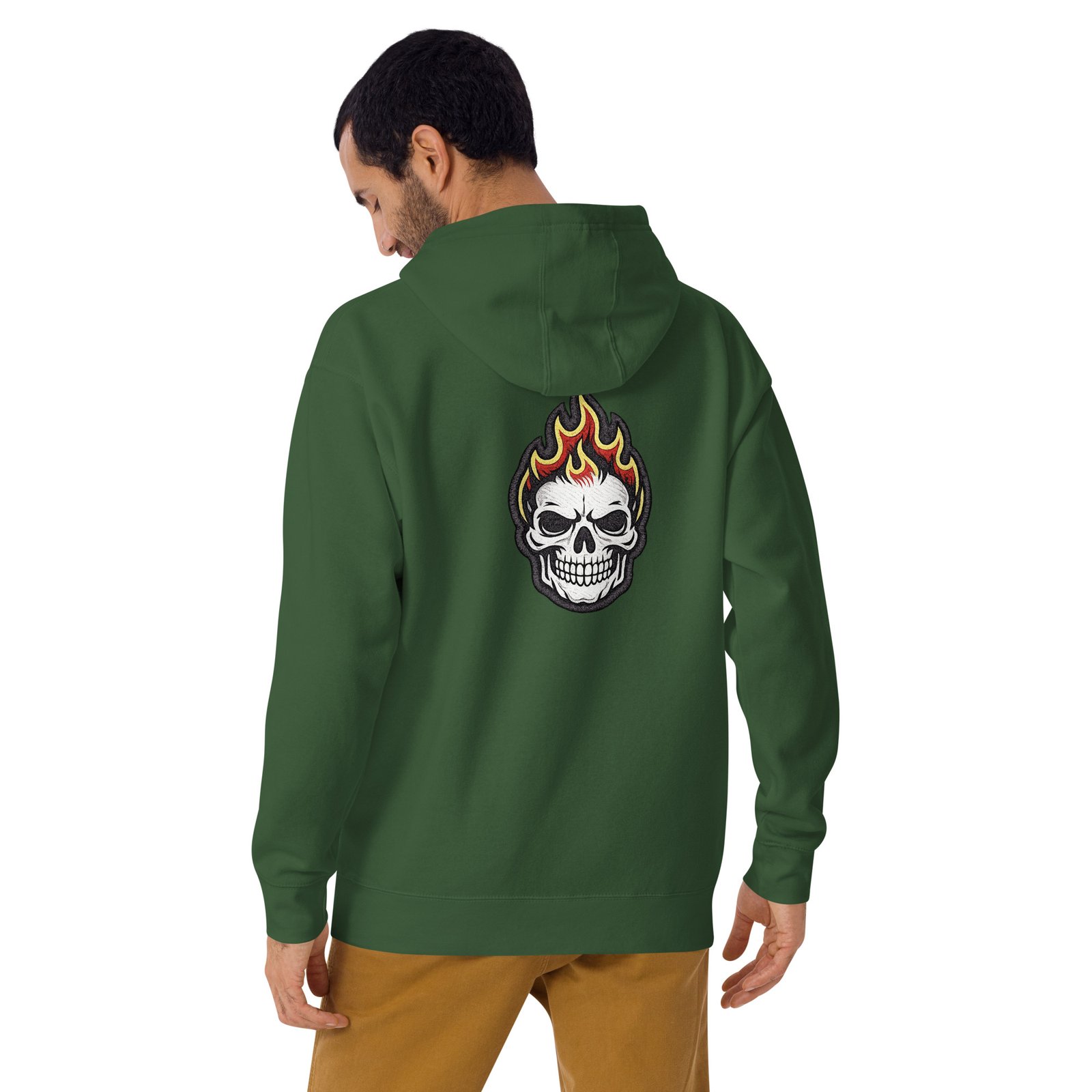 Bluza męska z kapturem „Flaming Skull” – bluza męska z nadrukiem płonącej czaszki| Zarn.pl Bluza męska z kapturem „Flaming Skull” – bluza męska z nadrukiem płonącej czaszki - obrazek 27