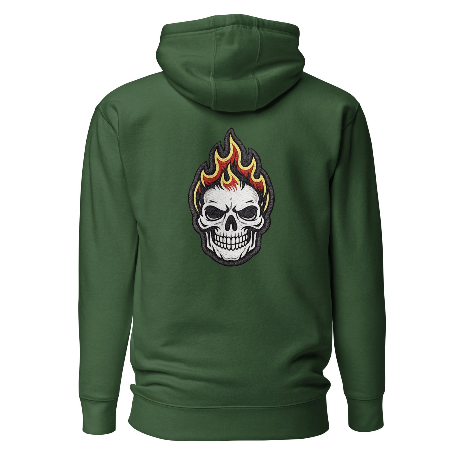 Bluza męska z kapturem „Flaming Skull” – bluza męska z nadrukiem płonącej czaszki| Zarn.pl Bluza męska z kapturem „Flaming Skull” – bluza męska z nadrukiem płonącej czaszki - obrazek 4