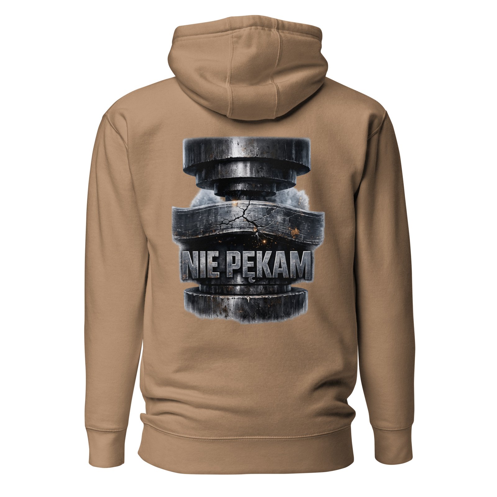Męska bluza z kapturem „Nie Pękam” – bluza męska motywacyjna z prasą hydrauliczną| Zarn.pl Męska bluza z kapturem „Nie Pękam” – bluza męska motywacyjna z prasą hydrauliczną - obrazek 6