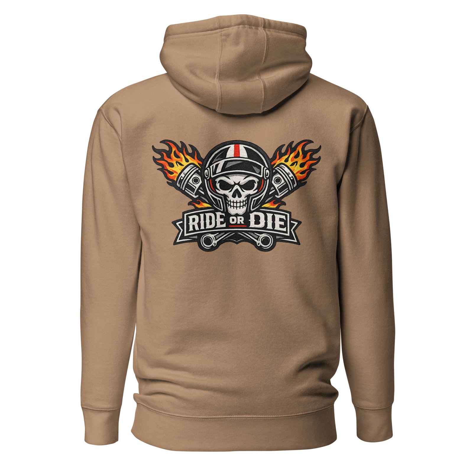 Bluza męska z kapturem „Ride Or Die” – bluza męska dla motocyklisty z nadrukiem czaszki| Zarn.pl Bluza męska z kapturem „Ride Or Die” – bluza męska dla motocyklisty z nadrukiem czaszki - obrazek 6
