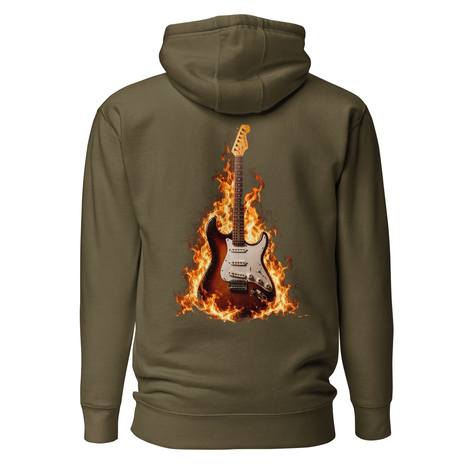 Męska bluza z kapturem „Płonąca Gitara” – bluza męska z płonącą gitarą elektryczną| Zarn.pl Męska bluza z kapturem „Płonąca Gitara” – bluza męska z płonącą gitarą elektryczną - obrazek 5