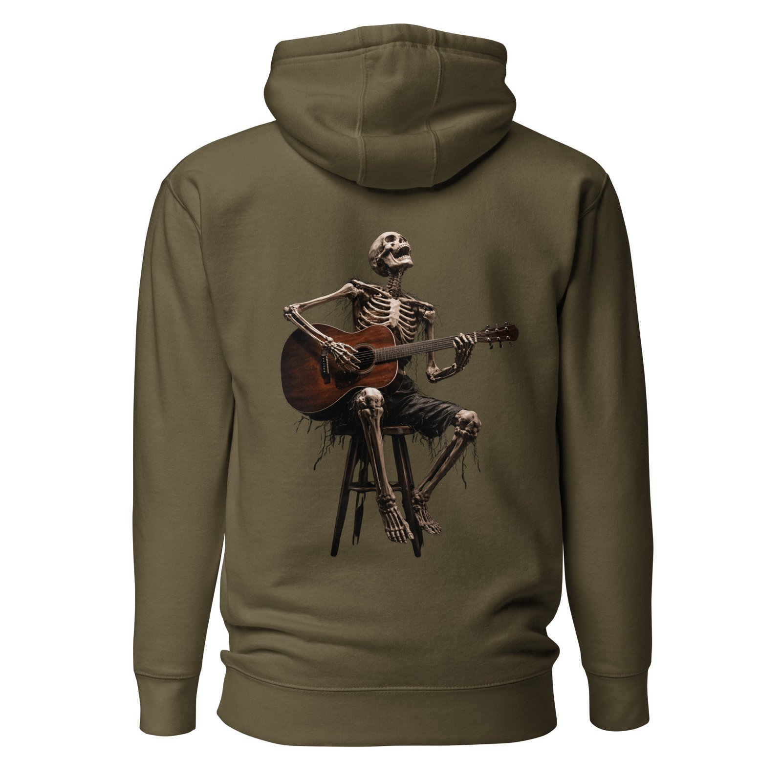 Męska Bluza z Kapturem Szkielet z Gitarą Akustyczną| Zarn.pl Męska Bluza z Kapturem Szkielet z Gitarą Akustyczną - obrazek 5