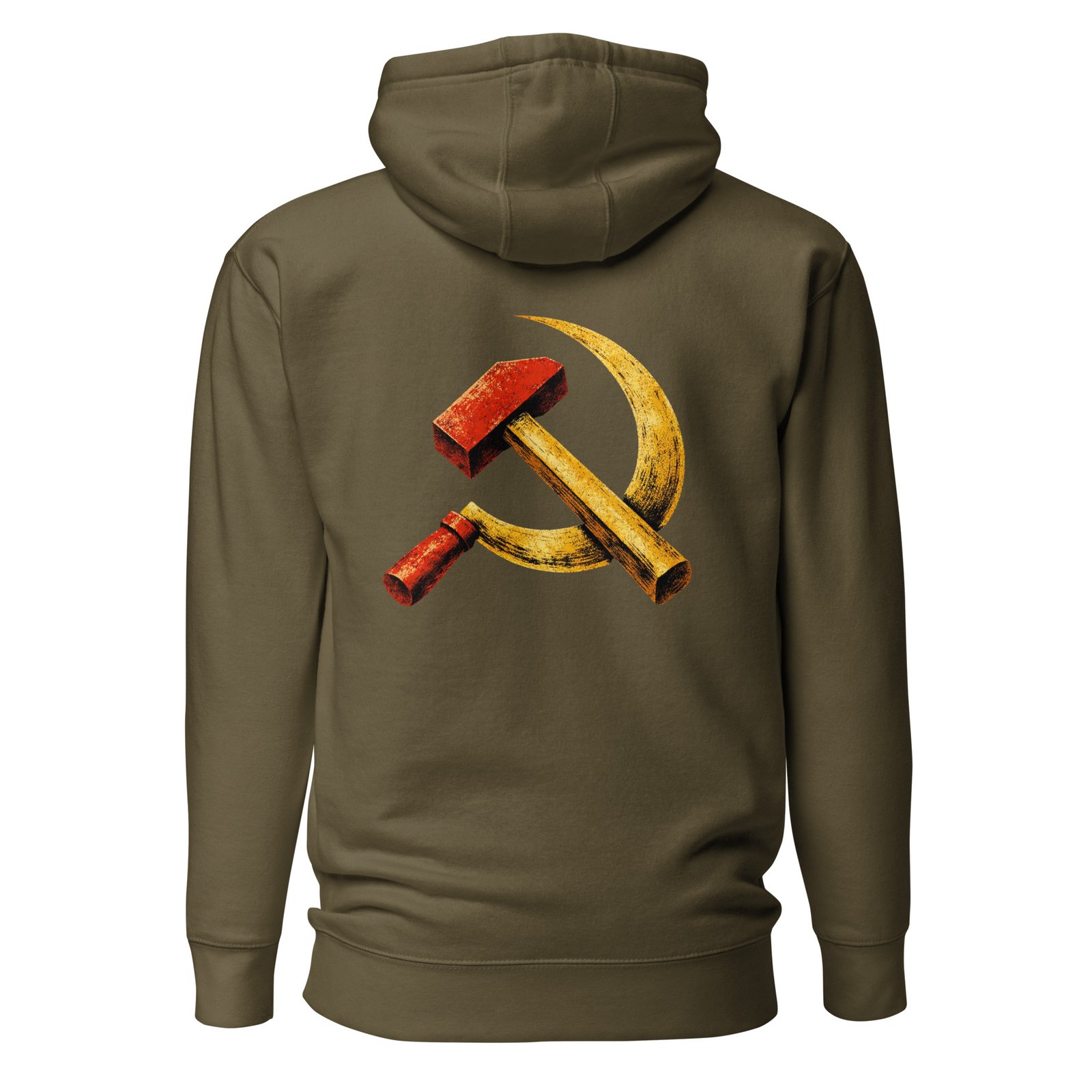 Męska bluza z kapturem kangurka „Symbol PRL” – bluza męska w klimacie PRL z sierpem i młotem| Zarn.pl Męska bluza z kapturem kangurka „Symbol PRL” – bluza męska w klimacie PRL z sierpem i młotem - obrazek 5