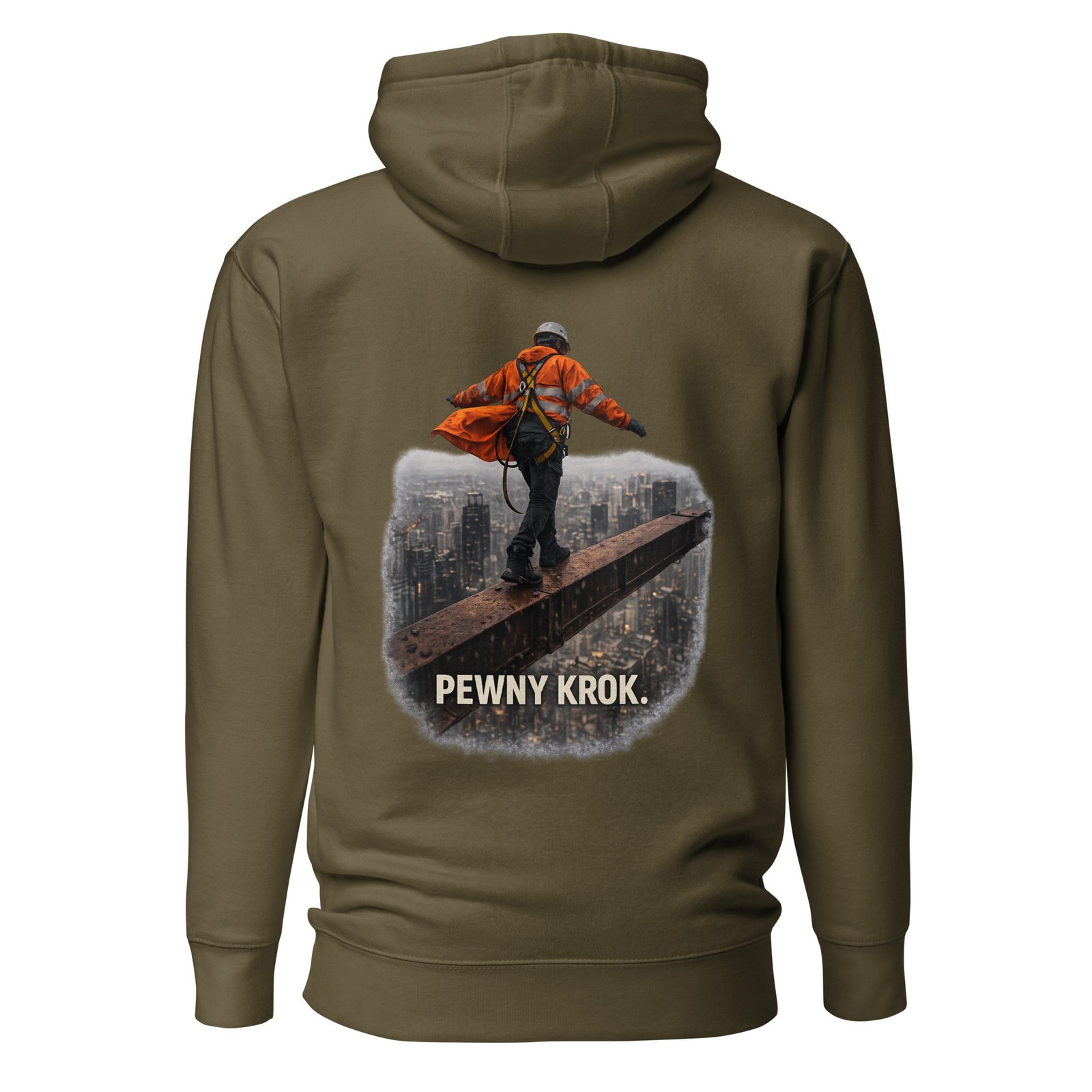 Męska bluza z kapturem „Pewny Krok” – bluza kangurka motywacyjna z nadrukiem odwagi i pewności siebie| Zarn.pl Męska bluza z kapturem „Pewny Krok” – bluza kangurka motywacyjna z nadrukiem odwagi i pewności siebie - obrazek 5