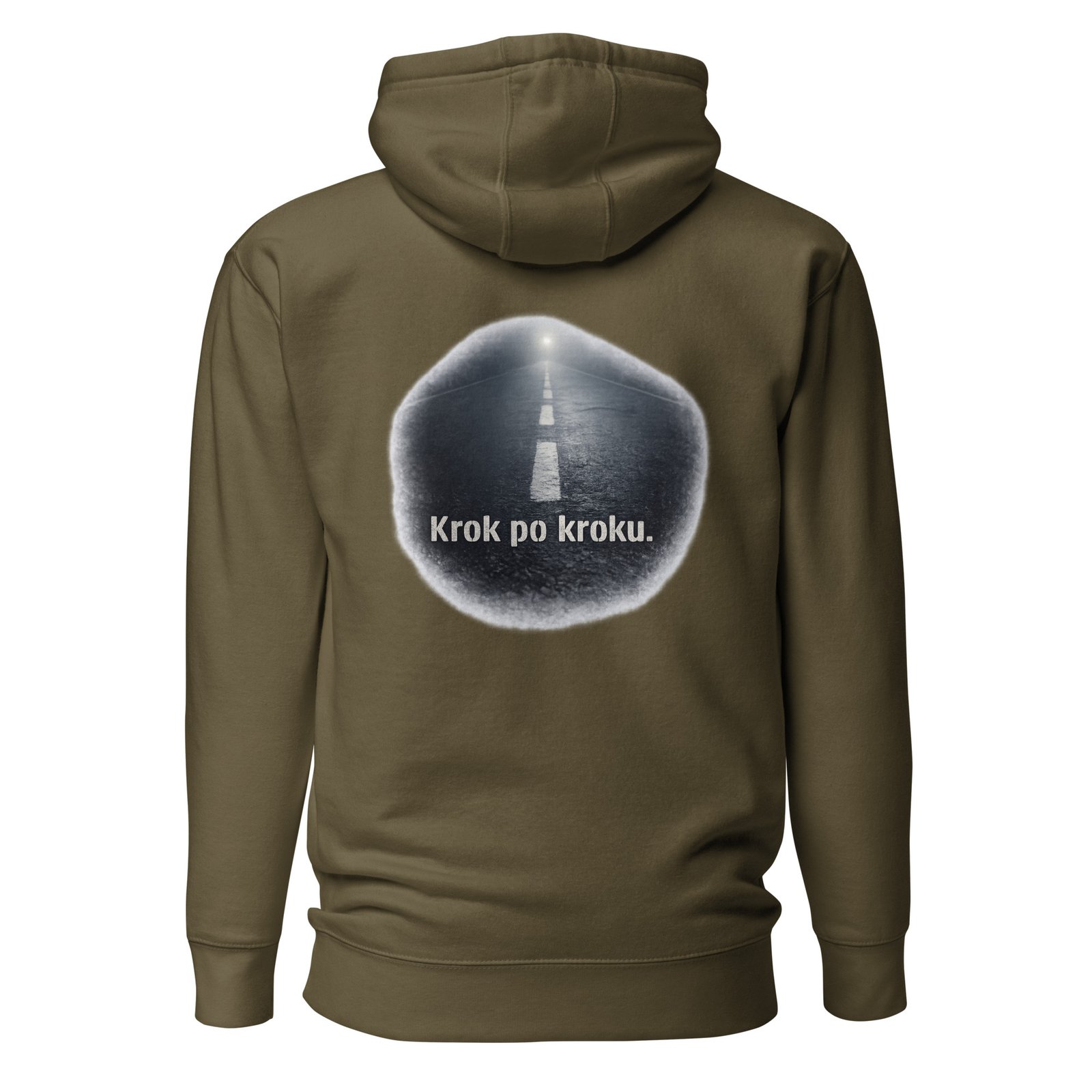 Męska bluza z kapturem „Krok po Kroku” – bluza męska motywacyjna z drogą we mgle| Zarn.pl Męska bluza z kapturem „Krok po Kroku” – bluza męska motywacyjna z drogą we mgle - obrazek 5
