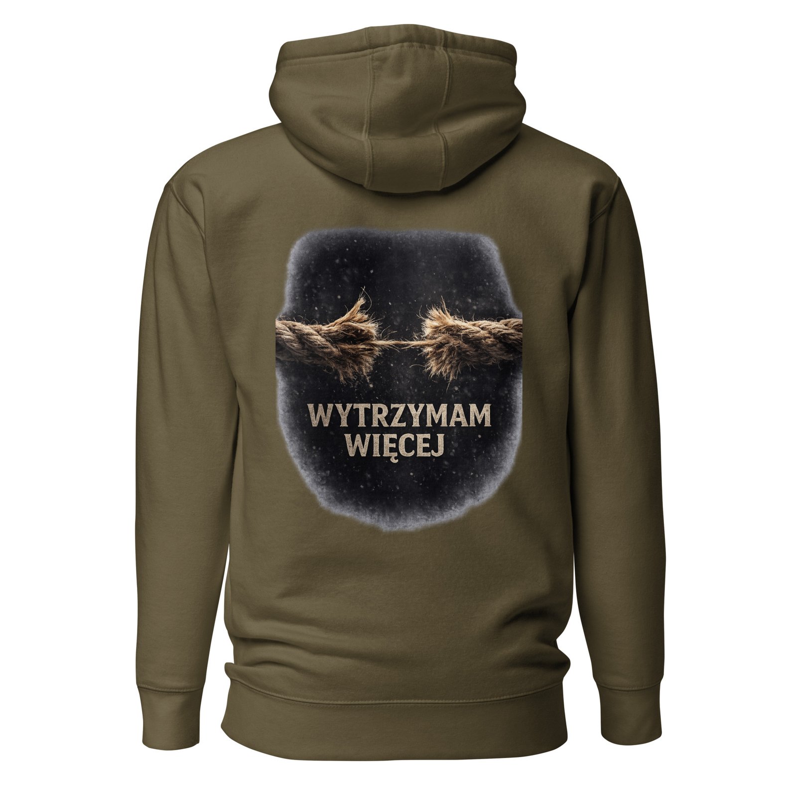 Męska bluza z kapturem „Wytrzymam Więcej” – bluza męska motywacyjna z pękającą liną| Zarn.pl Męska bluza z kapturem „Wytrzymam Więcej” – bluza męska motywacyjna z pękającą liną - obrazek 5
