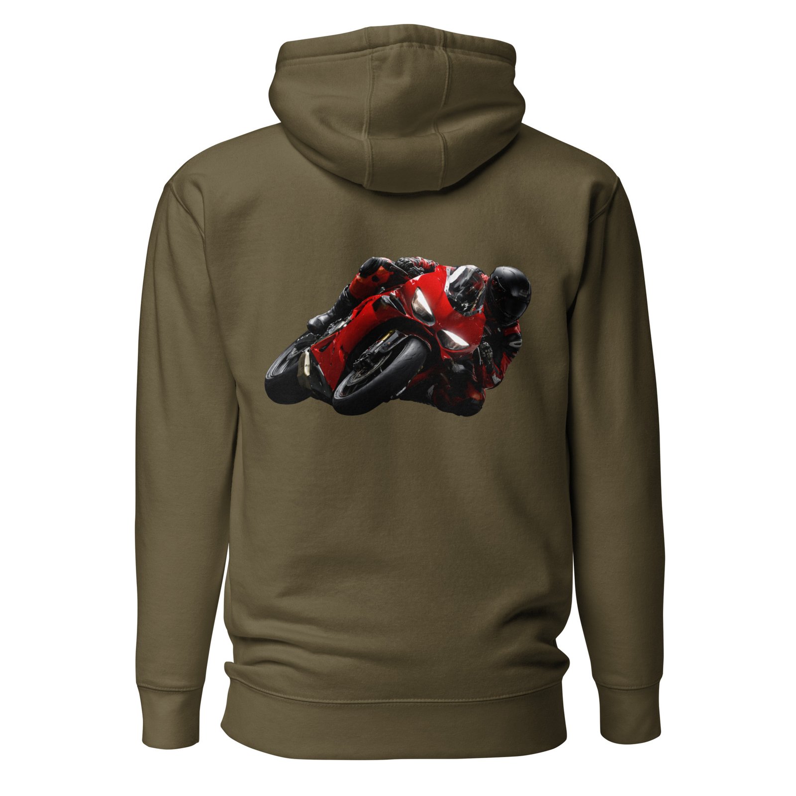 Męska Bluza z Kapturem Czerwony Motocykl Sportowy w Zakręcie| Zarn.pl Męska Bluza z Kapturem Czerwony Motocykl Sportowy w Zakręcie - obrazek 5