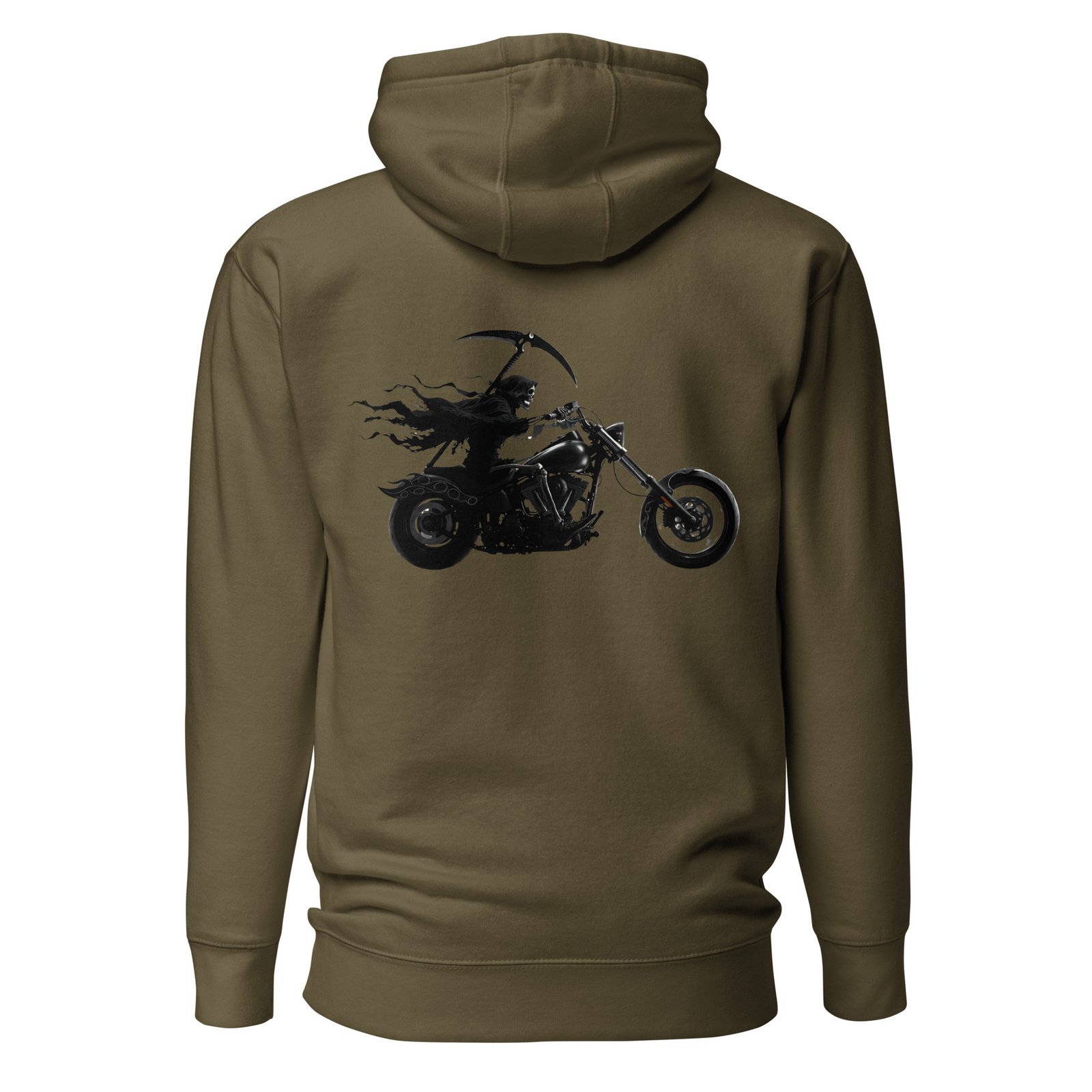 Męska Bluza z Kapturem Kostucha na Motocyklu Chopper| Zarn.pl Męska Bluza z Kapturem Kostucha na Motocyklu Chopper - obrazek 5