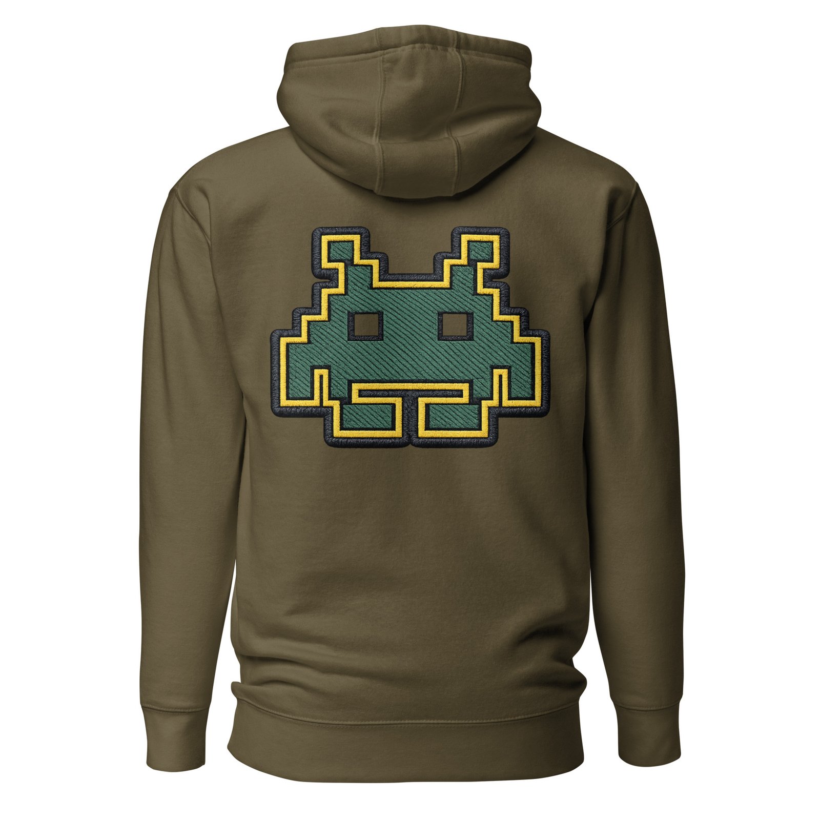 Męska Bluza z Kapturem Retro Kosmita Pixel Art – Kangurka Gamingowa| Zarn.pl Męska Bluza z Kapturem Retro Kosmita Pixel Art – Kangurka Gamingowa - obrazek 5