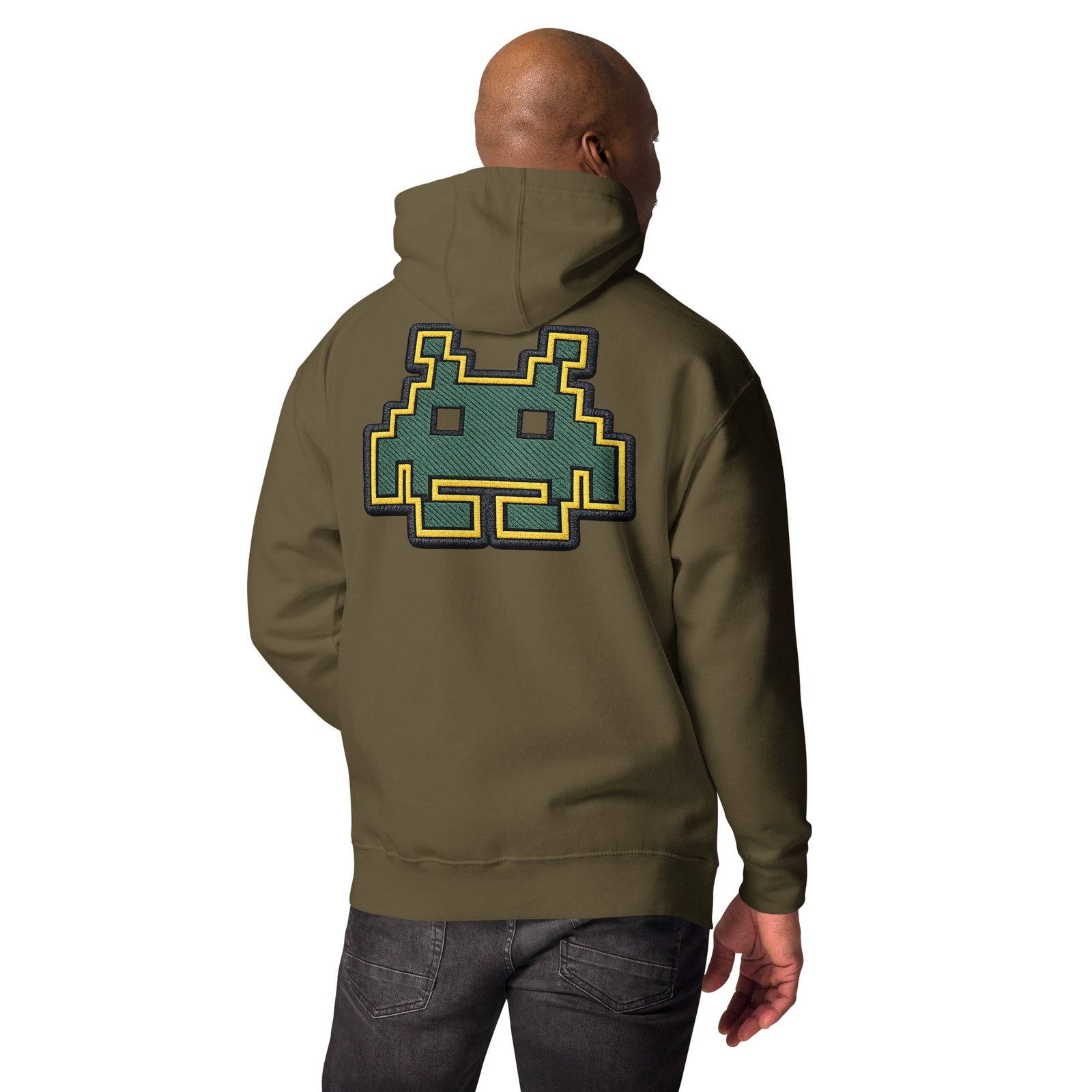 Męska Bluza z Kapturem Retro Kosmita Pixel Art – Kangurka Gamingowa| Zarn.pl Męska Bluza z Kapturem Retro Kosmita Pixel Art – Kangurka Gamingowa - obrazek 17