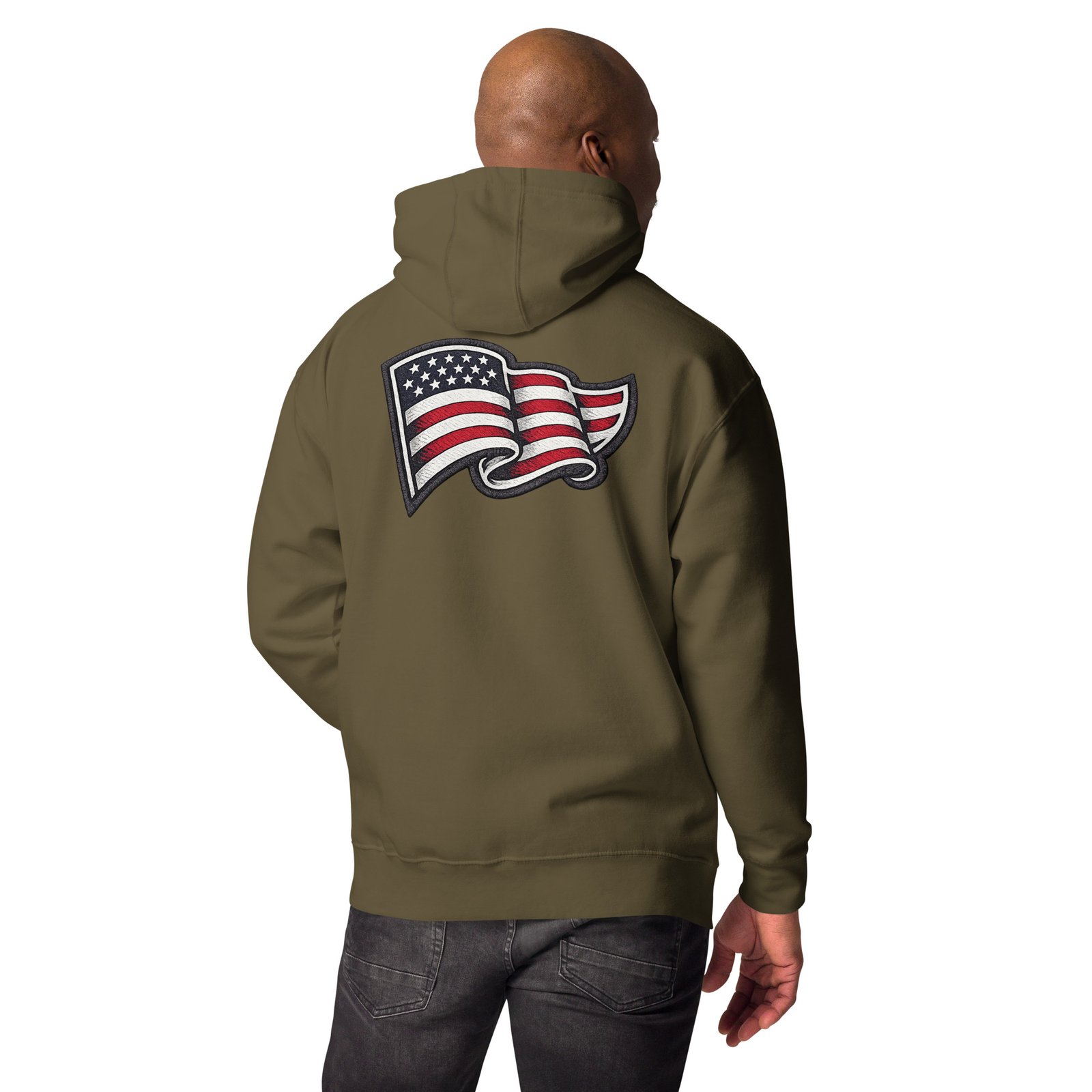 Bluza męska z kapturem „American Flag” – bluza męska z nadrukiem flagi USA| Zarn.pl Bluza męska z kapturem „American Flag” – bluza męska z nadrukiem flagi USA - obrazek 17