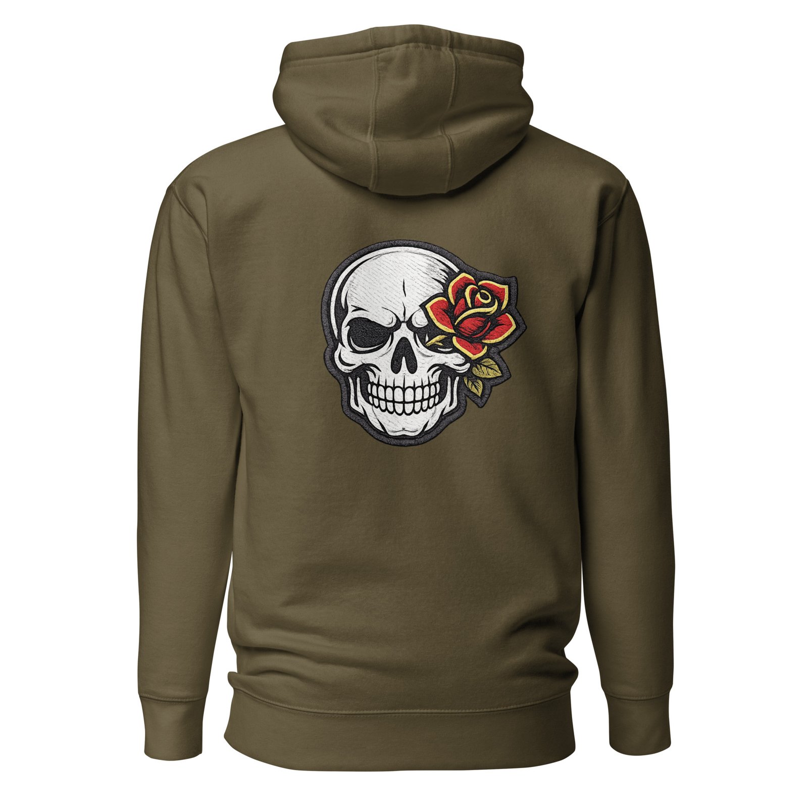 Bluza męska z kapturem „Skull Rose” – bluza męska z nadrukiem czaszki i czerwonej róży| Zarn.pl Bluza męska z kapturem „Skull Rose” – bluza męska z nadrukiem czaszki i czerwonej róży - obrazek 5