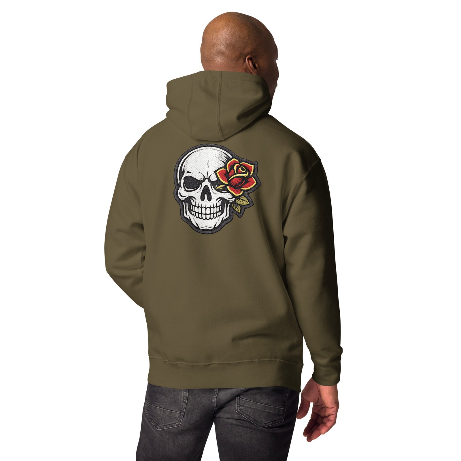 Bluza męska z kapturem „Skull Rose” – bluza męska z nadrukiem czaszki i czerwonej róży| Zarn.pl Bluza męska z kapturem „Skull Rose” – bluza męska z nadrukiem czaszki i czerwonej róży - obrazek 17