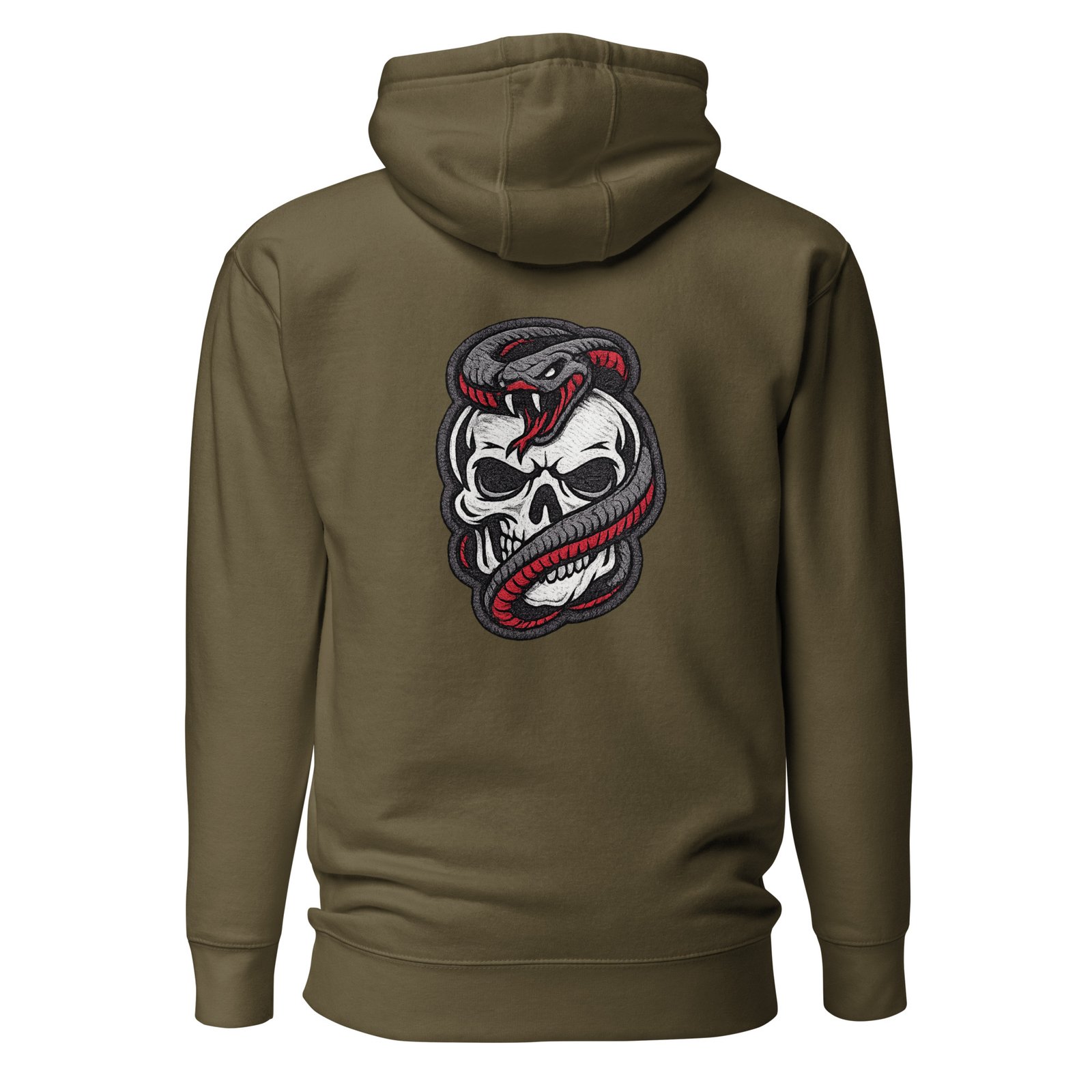 Bluza męska z kapturem „Skull Snake” – bluza męska z nadrukiem czaszki oplecionej wężem| Zarn.pl Bluza męska z kapturem „Skull Snake” – bluza męska z nadrukiem czaszki oplecionej wężem - obrazek 5