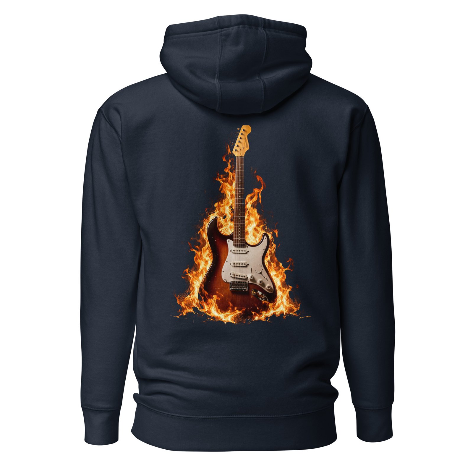 Męska bluza z kapturem „Płonąca Gitara” – bluza męska z płonącą gitarą elektryczną| Zarn.pl Męska bluza z kapturem „Płonąca Gitara” – bluza męska z płonącą gitarą elektryczną - obrazek 3