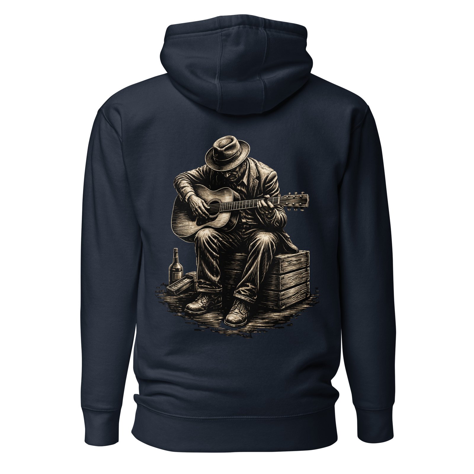 Męska Bluza z Kapturem Bluesman z Gitarą Akustyczną| Zarn.pl Męska Bluza z Kapturem Bluesman z Gitarą Akustyczną - obrazek 3