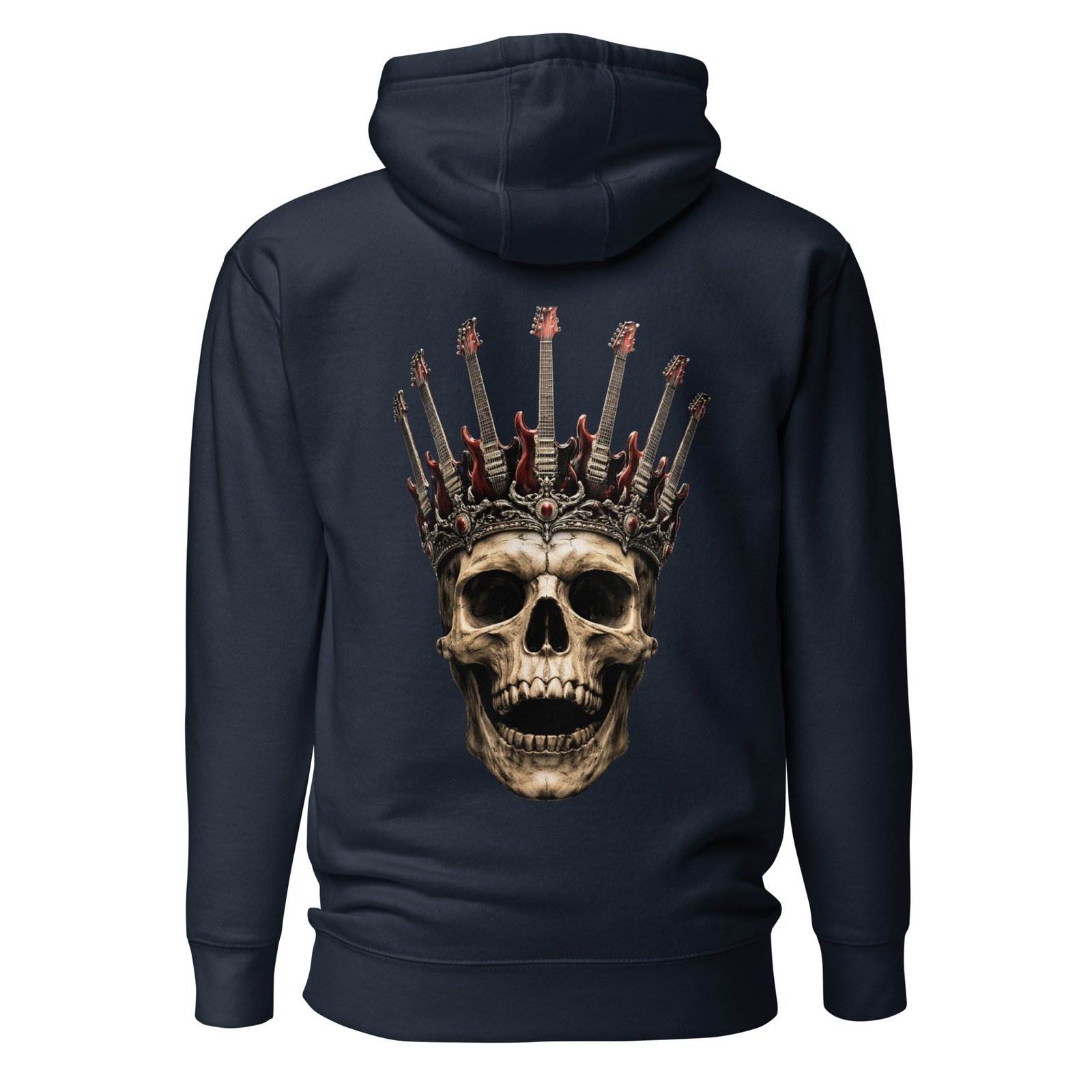 Męska Bluza z Kapturem Rockowa Czaszka z Koroną Gitar| Zarn.pl Męska Bluza z Kapturem Rockowa Czaszka z Koroną Gitar - obrazek 3