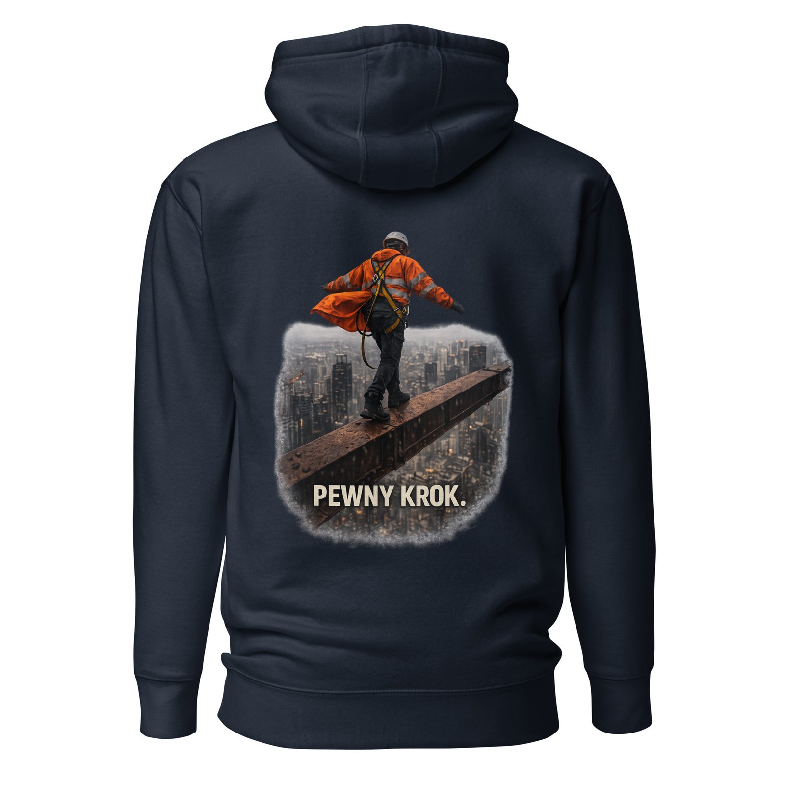 Męska bluza z kapturem „Pewny Krok” – bluza kangurka motywacyjna z nadrukiem odwagi i pewności siebie| Zarn.pl Męska bluza z kapturem „Pewny Krok” – bluza kangurka motywacyjna z nadrukiem odwagi i pewności siebie - obrazek 3