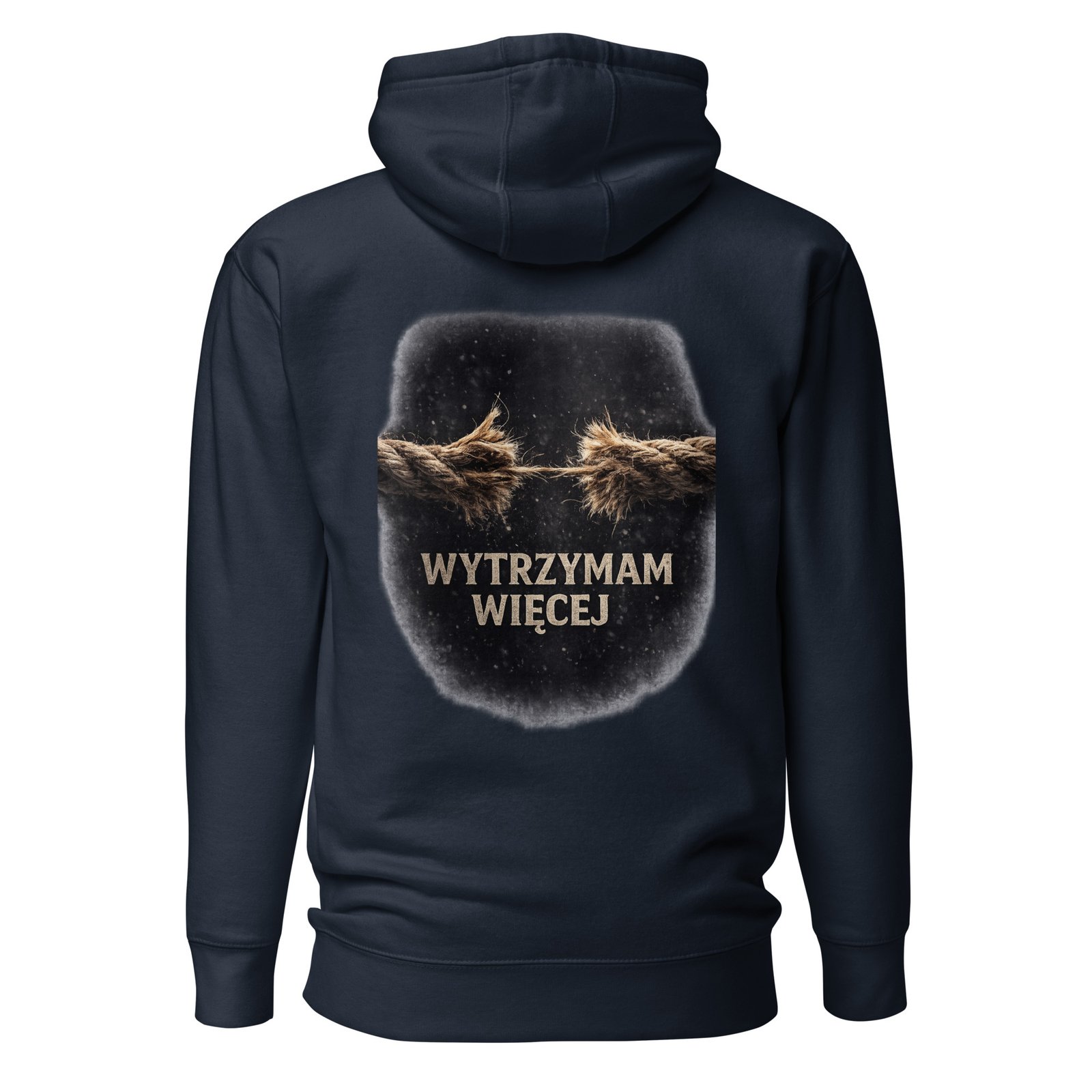 Męska bluza z kapturem „Wytrzymam Więcej” – bluza męska motywacyjna z pękającą liną| Zarn.pl Męska bluza z kapturem „Wytrzymam Więcej” – bluza męska motywacyjna z pękającą liną - obrazek 3