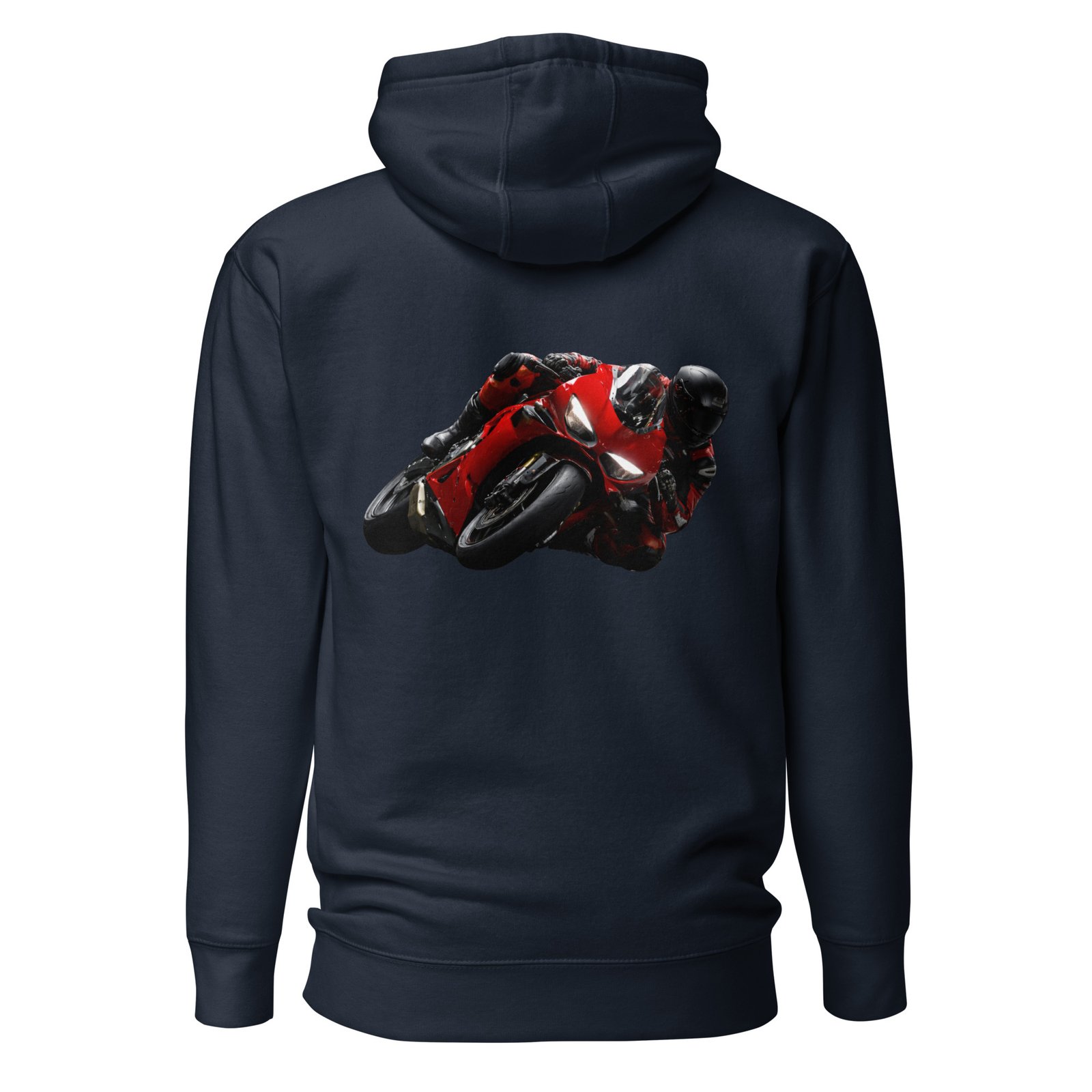 Męska Bluza z Kapturem Czerwony Motocykl Sportowy w Zakręcie| Zarn.pl Męska Bluza z Kapturem Czerwony Motocykl Sportowy w Zakręcie - obrazek 3