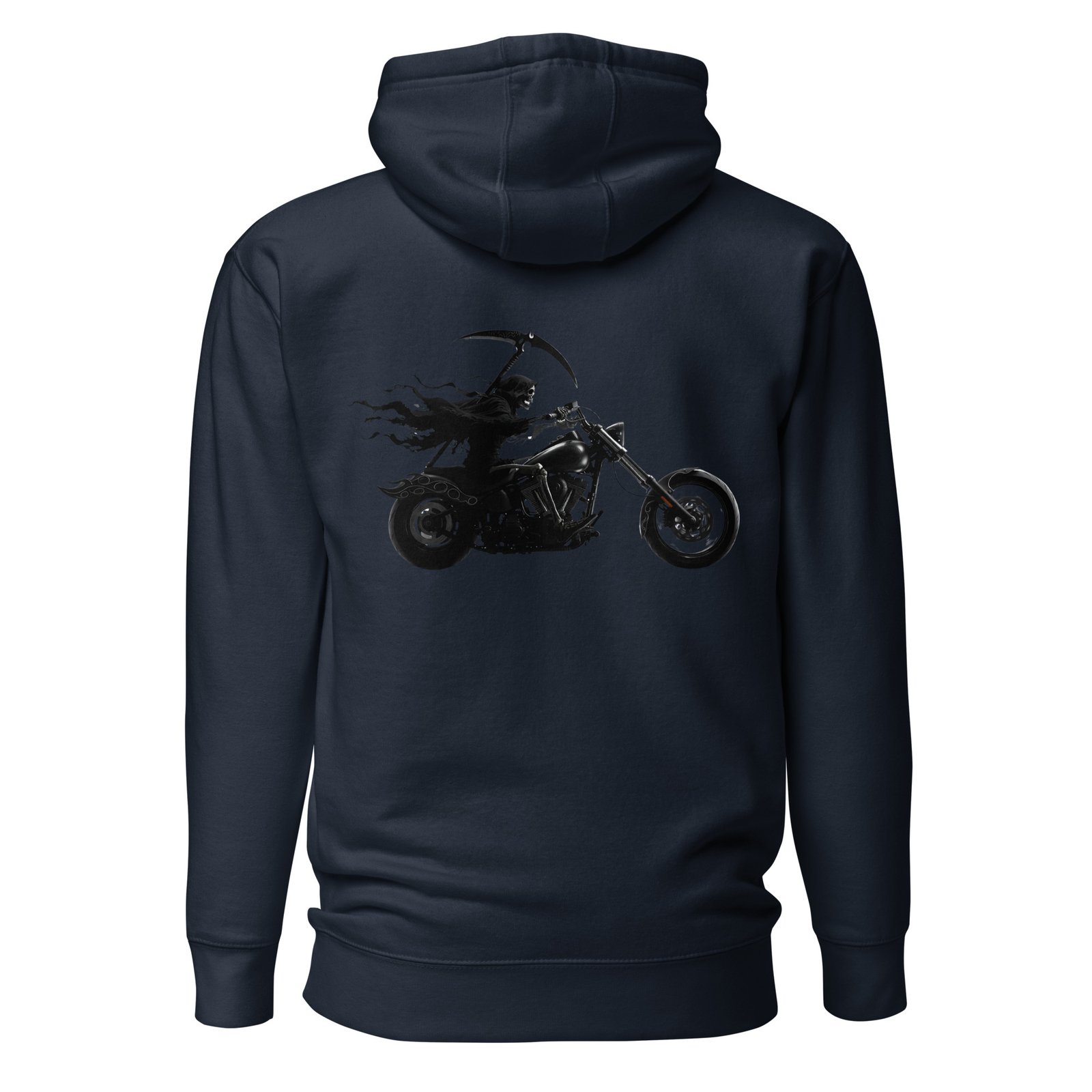 Męska Bluza z Kapturem Kostucha na Motocyklu Chopper| Zarn.pl Męska Bluza z Kapturem Kostucha na Motocyklu Chopper - obrazek 3