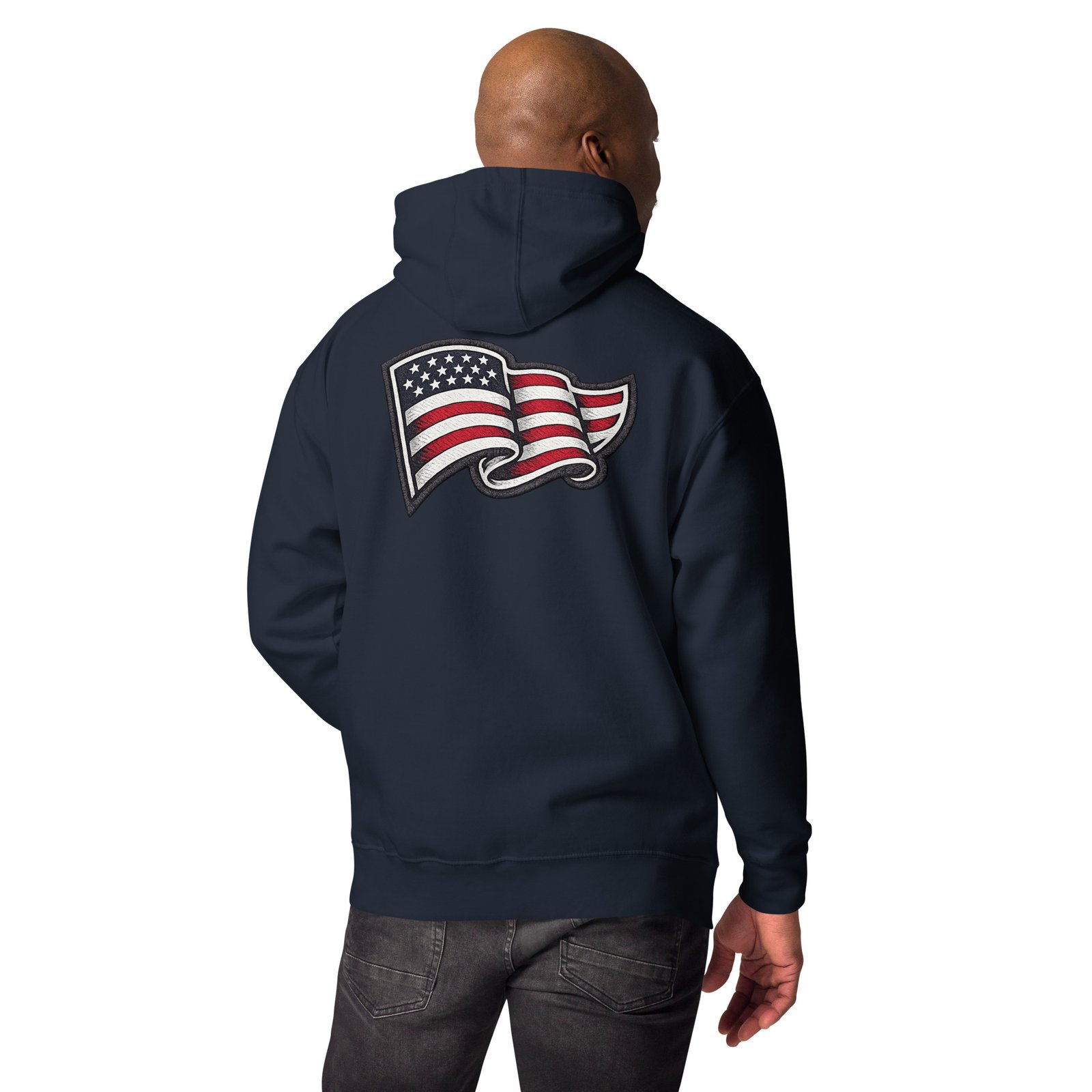 Bluza męska z kapturem „American Flag” – bluza męska z nadrukiem flagi USA| Zarn.pl Bluza męska z kapturem „American Flag” – bluza męska z nadrukiem flagi USA - obrazek 15