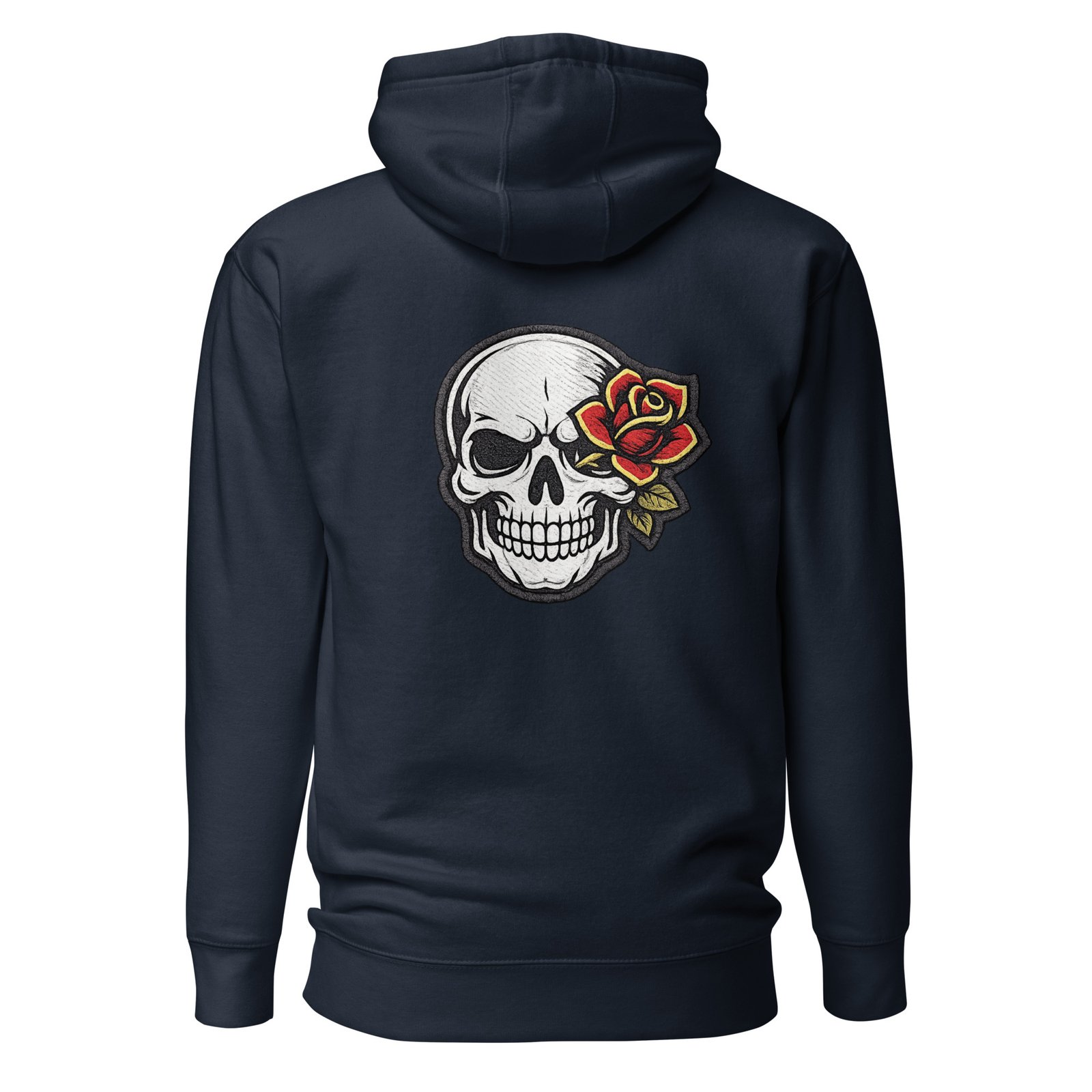 Bluza męska z kapturem „Skull Rose” – bluza męska z nadrukiem czaszki i czerwonej róży| Zarn.pl Bluza męska z kapturem „Skull Rose” – bluza męska z nadrukiem czaszki i czerwonej róży - obrazek 3