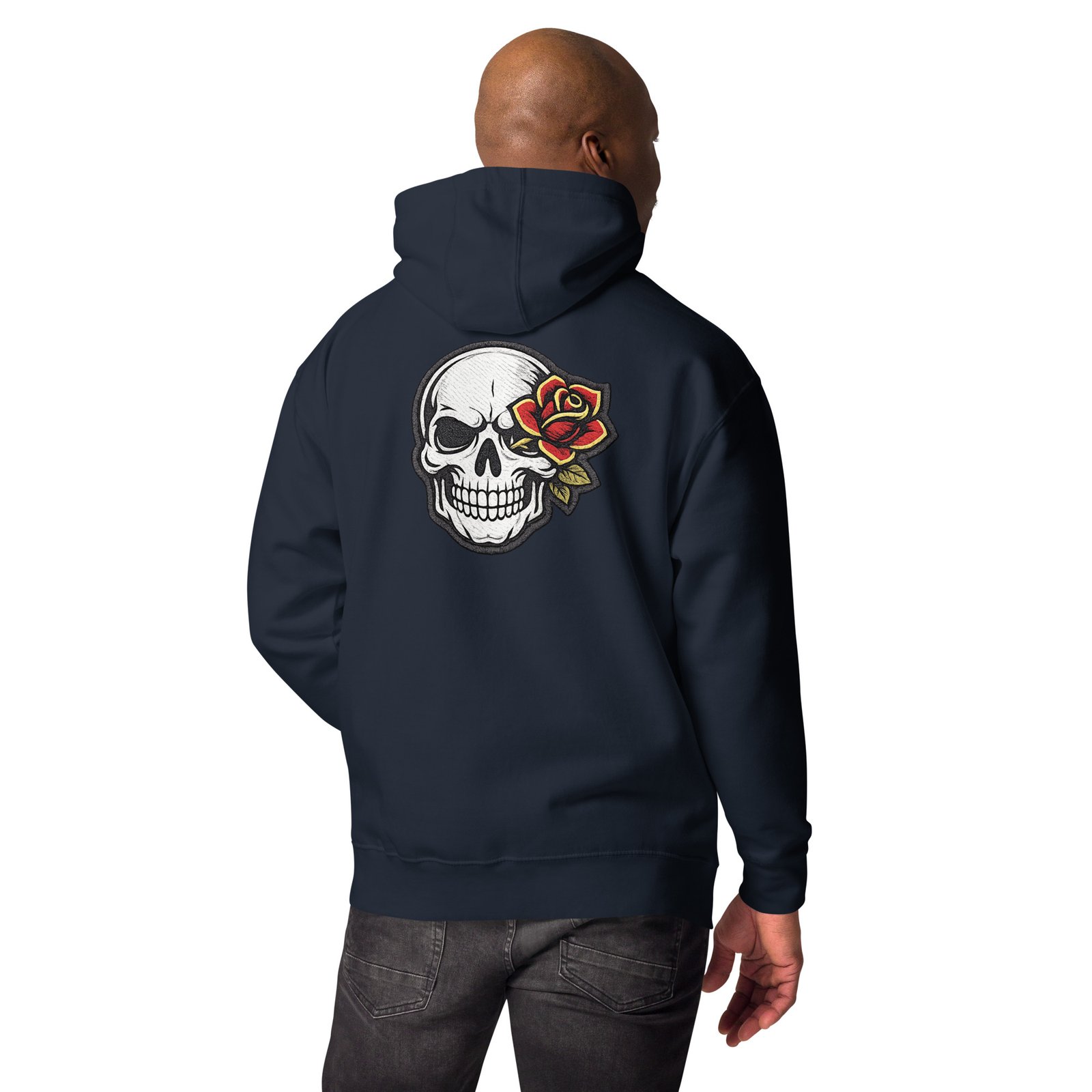 Bluza męska z kapturem „Skull Rose” – bluza męska z nadrukiem czaszki i czerwonej róży| Zarn.pl Bluza męska z kapturem „Skull Rose” – bluza męska z nadrukiem czaszki i czerwonej róży - obrazek 15