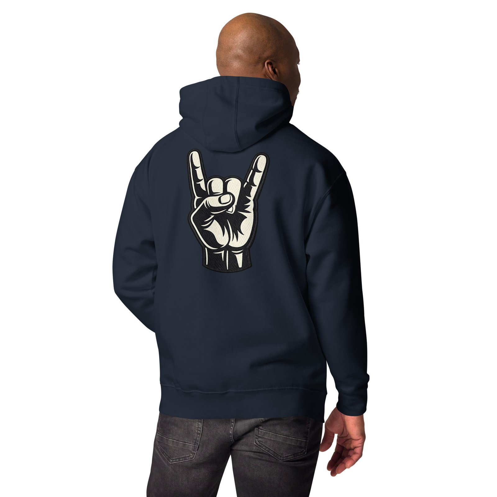 Męska bluza z kapturem kangurka „Rock Hand” – bluza męska z gestem rockowym| Zarn.pl Męska bluza z kapturem kangurka „Rock Hand” – bluza męska z gestem rockowym - obrazek 15
