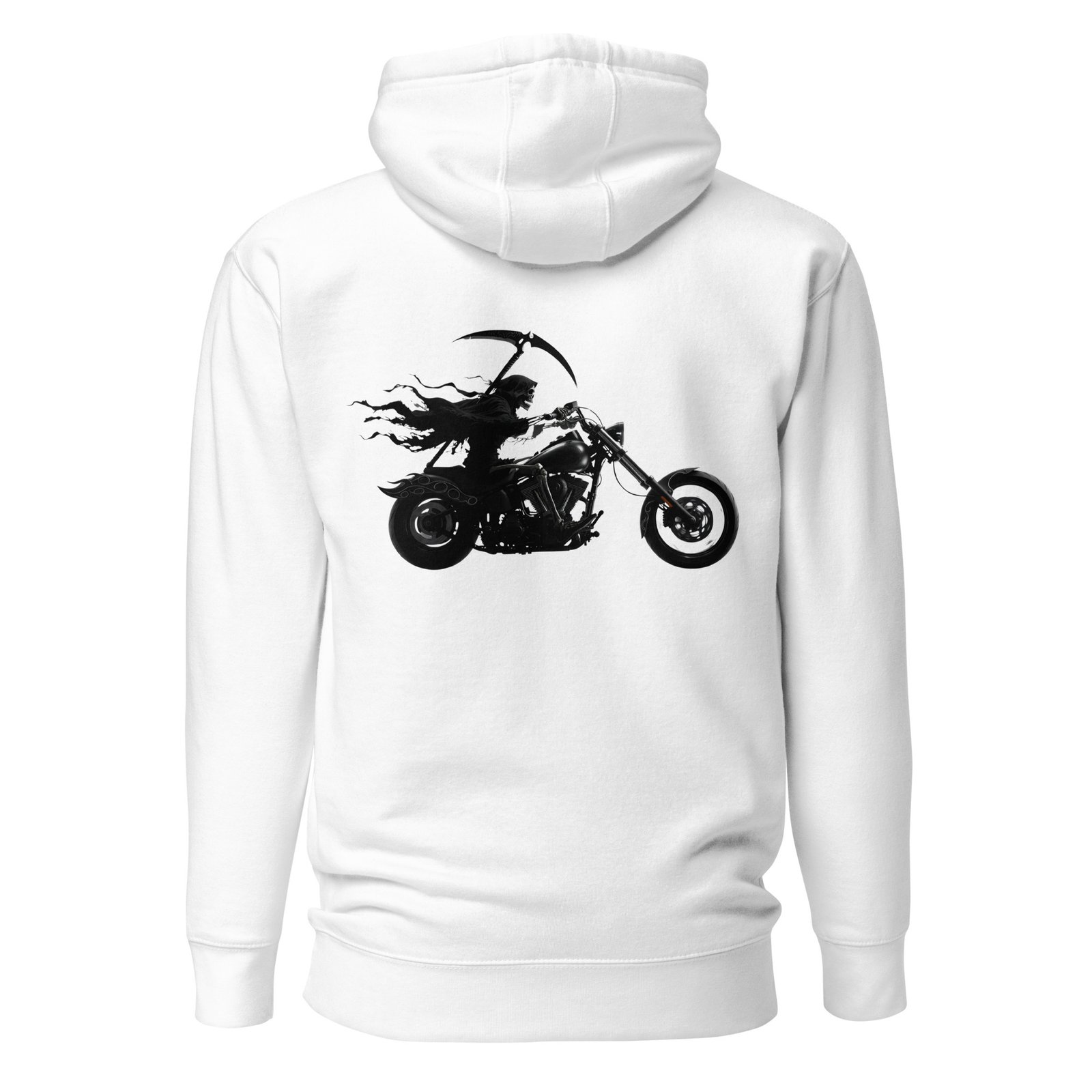 Męska Bluza z Kapturem Kostucha na Motocyklu Chopper| Zarn.pl Męska Bluza z Kapturem Kostucha na Motocyklu Chopper - obrazek 7