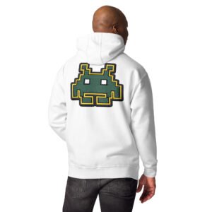 męska bluza z kapturem retro kosmita pixel art