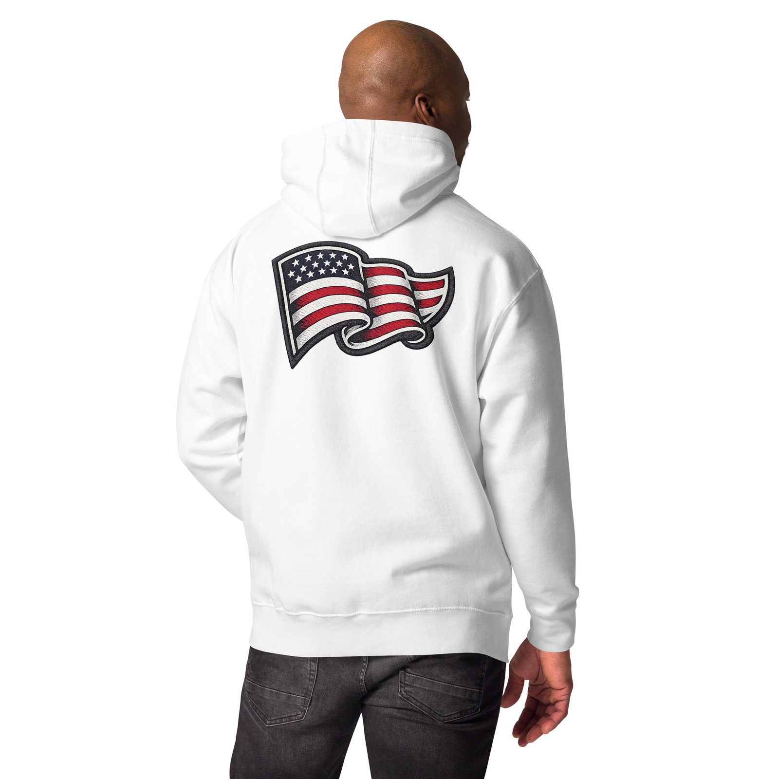 Bluza męska z kapturem „American Flag” – bluza męska z nadrukiem flagi USA| Zarn.pl bluza męska z nadrukiem flagi USA
