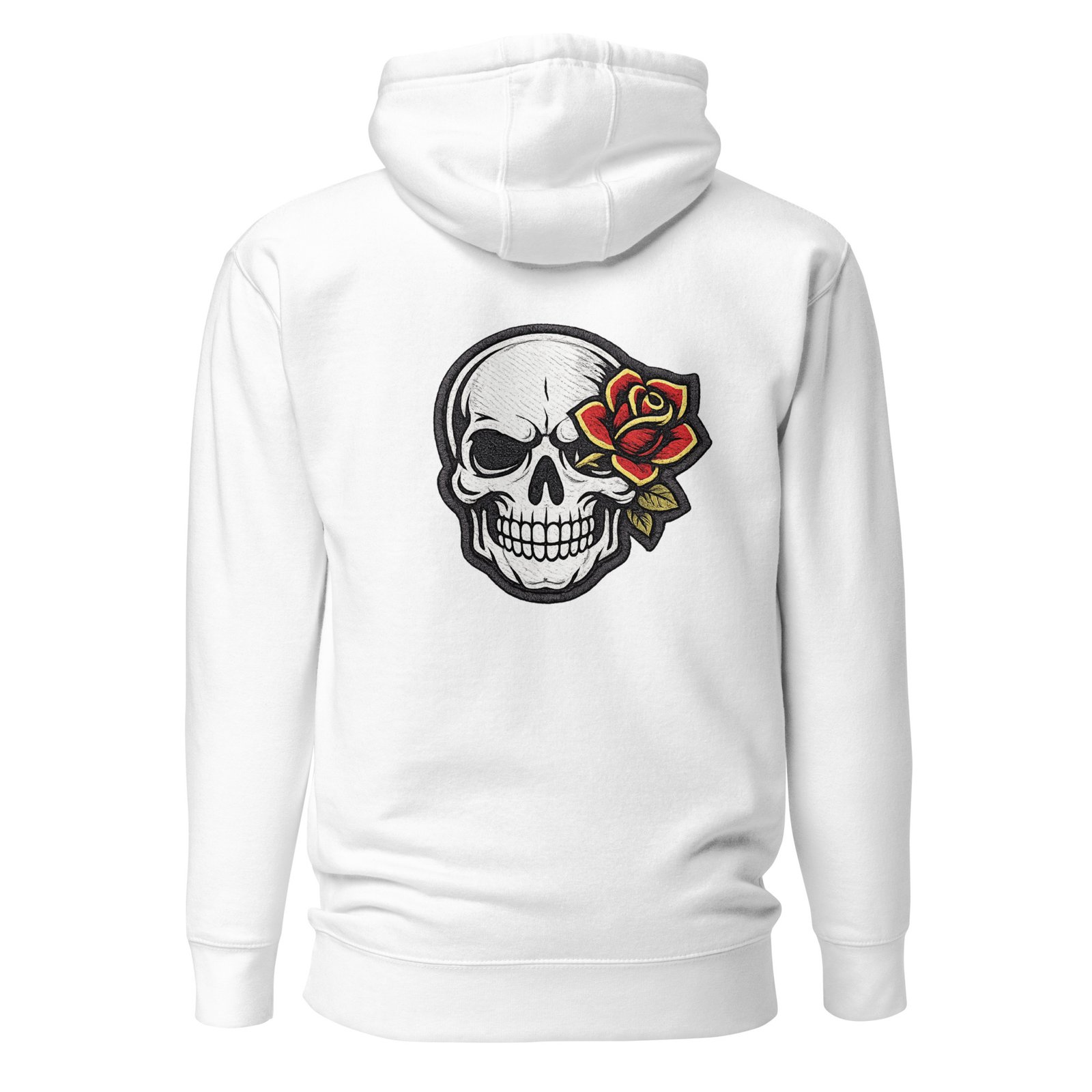 Bluza męska z kapturem „Skull Rose” – bluza męska z nadrukiem czaszki i czerwonej róży| Zarn.pl Bluza męska z kapturem „Skull Rose” – bluza męska z nadrukiem czaszki i czerwonej róży - obrazek 7