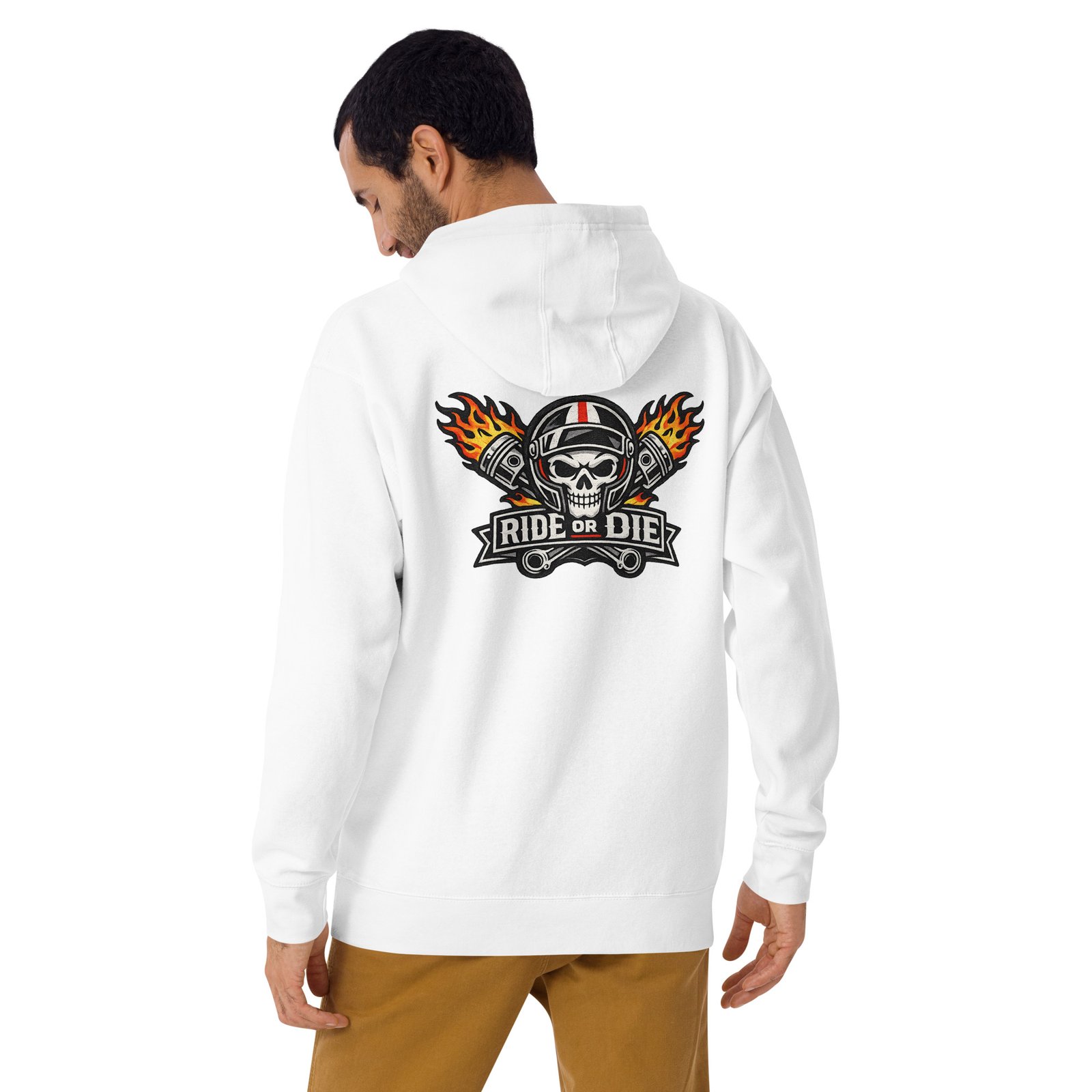 Bluza męska z kapturem „Ride Or Die” – bluza męska dla motocyklisty z nadrukiem czaszki| Zarn.pl Bluza męska z kapturem „Ride Or Die” – bluza męska dla motocyklisty z nadrukiem czaszki - obrazek 30