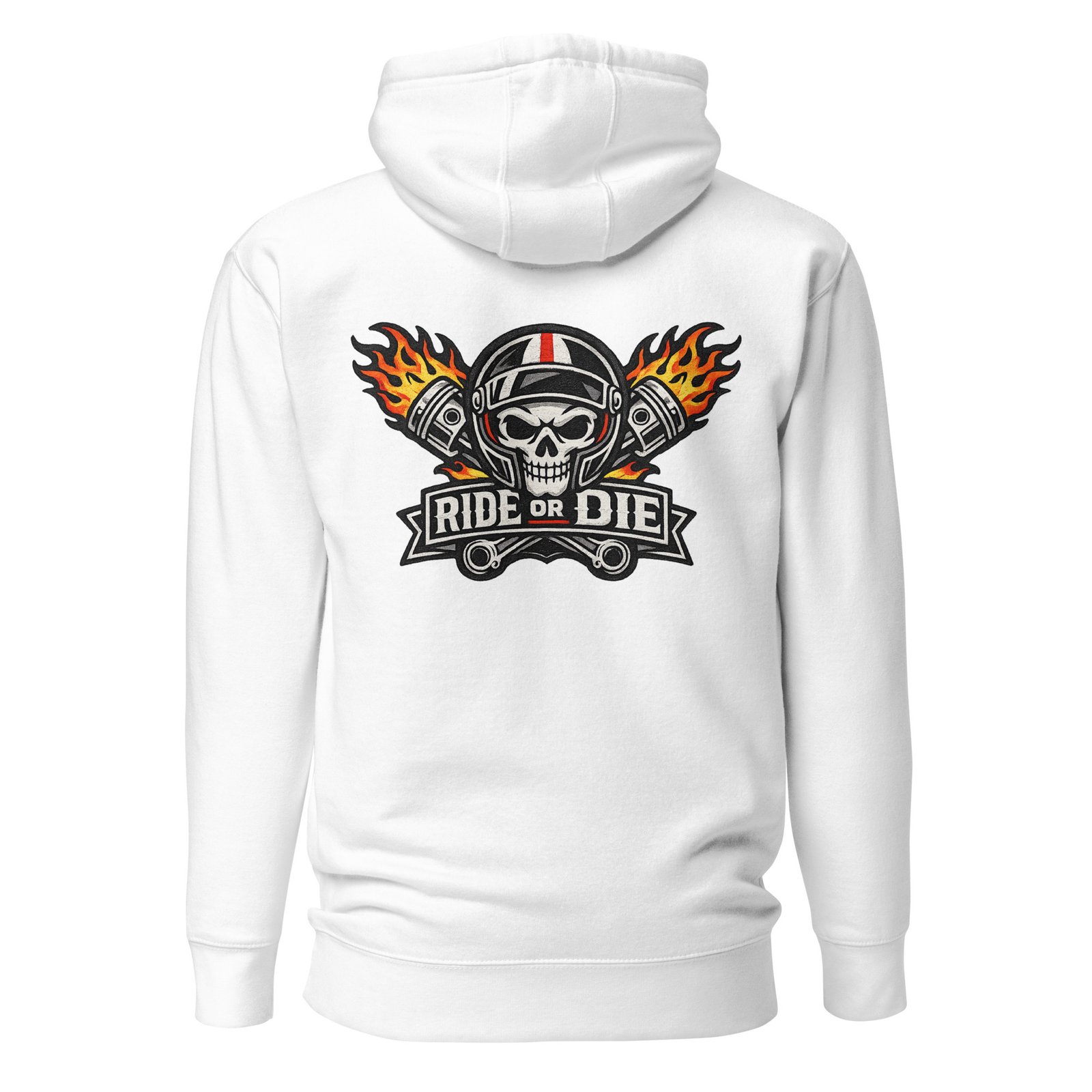Bluza męska z kapturem „Ride Or Die” – bluza męska dla motocyklisty z nadrukiem czaszki| Zarn.pl Bluza męska z kapturem „Ride Or Die” – bluza męska dla motocyklisty z nadrukiem czaszki - obrazek 7