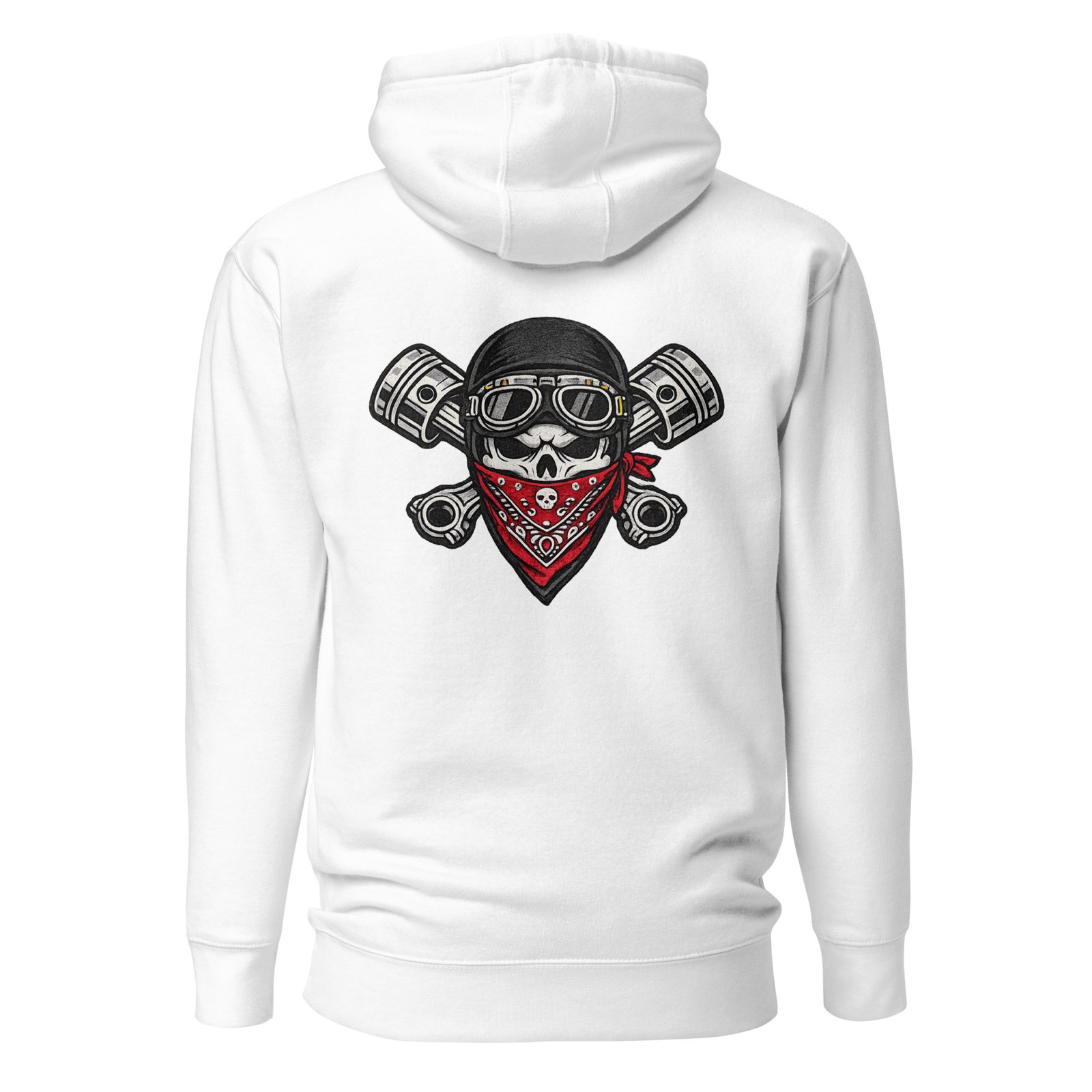 Męska bluza z kapturem kangurka „Czaszka Motocyklisty z Tłokami” – bluza męska z motocyklową grafiką biker| Zarn.pl Męska bluza z kapturem kangurka „Czaszka Motocyklisty z Tłokami” – bluza męska z motocyklową grafiką biker - obrazek 7