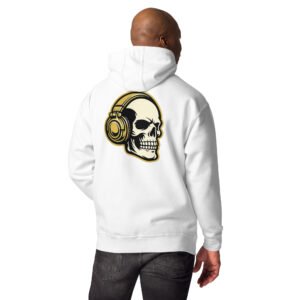 bluza męska z kapturem z czaszką w słuchawkach DJ
