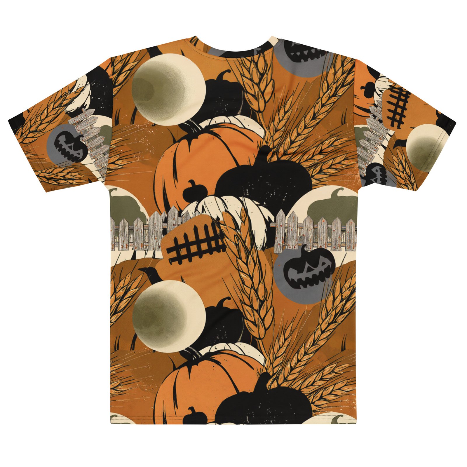 Koszulka męska z grafiką dyni Halloween i jesiennych zbóż| Zarn.pl Koszulka męska z grafiką dyni Halloween i jesiennych zbóż - obrazek 3