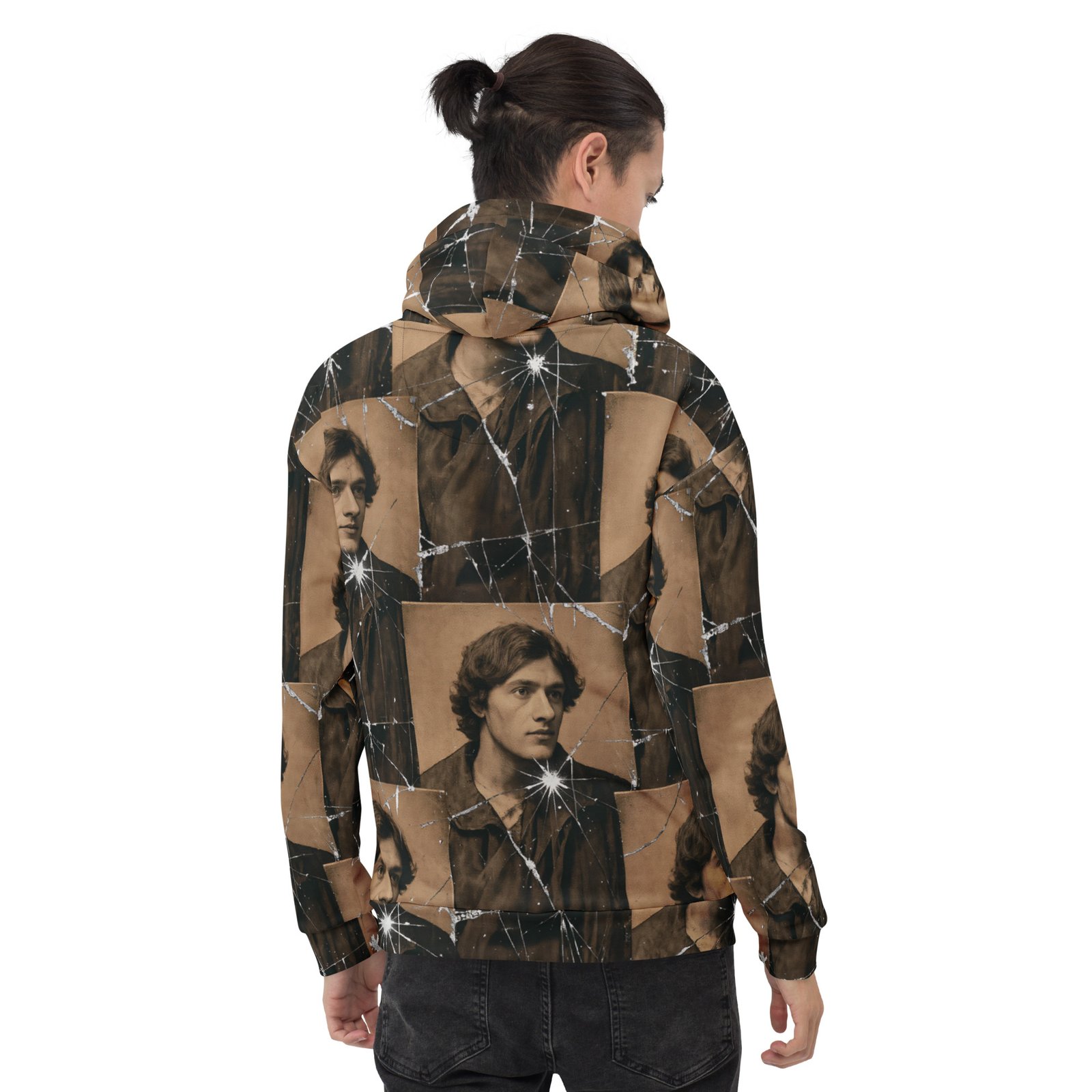 Męska bluza z kapturem z grafiką portretów młodego mężczyzny w stylu vintage| Zarn.pl Męska bluza z kapturem z grafiką portretów młodego mężczyzny w stylu vintage - obrazek 6