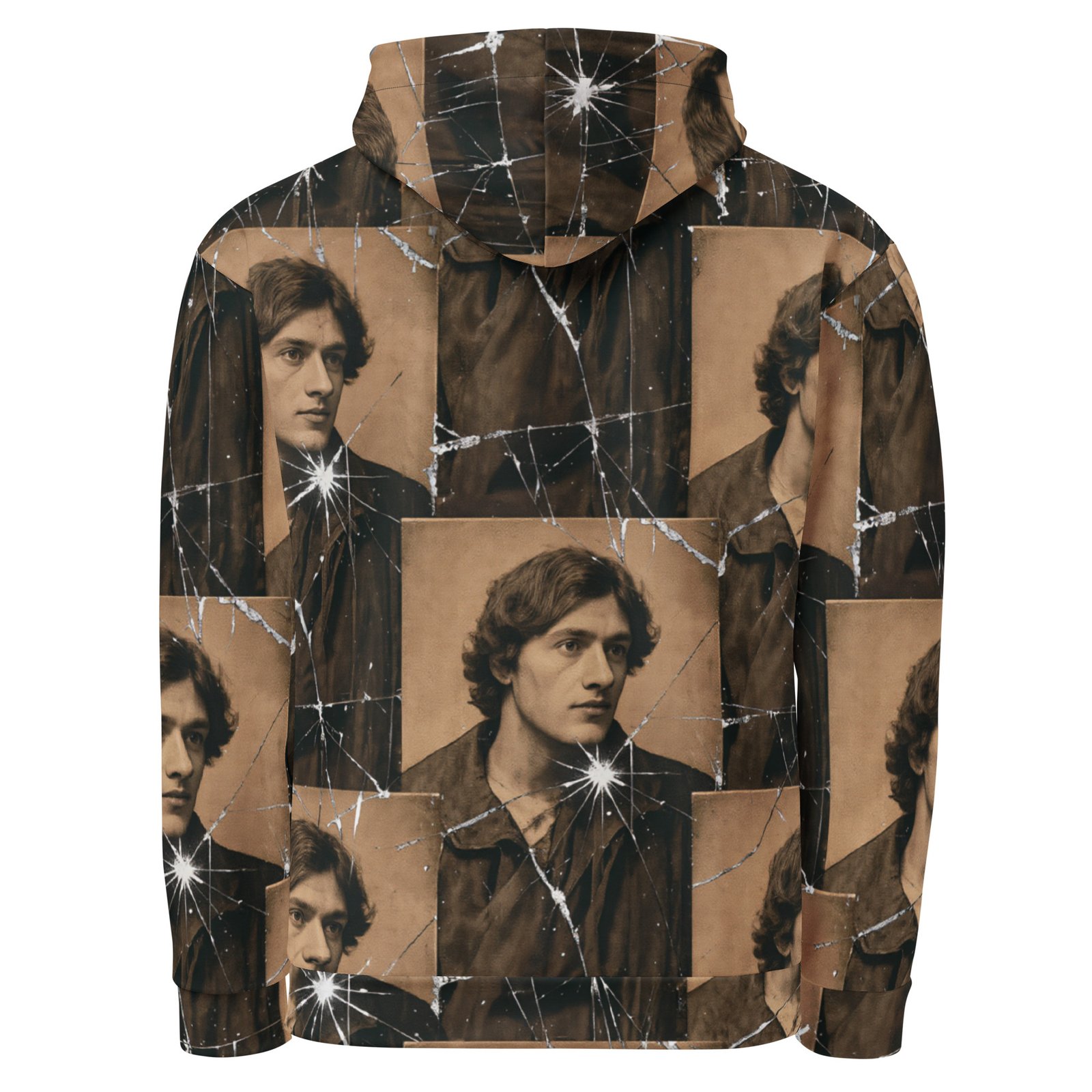 Męska bluza z kapturem z grafiką portretów młodego mężczyzny w stylu vintage| Zarn.pl Męska bluza z kapturem z grafiką portretów młodego mężczyzny w stylu vintage - obrazek 3