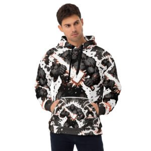męska bluza z kapturem z grafiką kamiennego olbrzyma z młotem fantasy