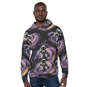 męska bluza z grafiką astronautów i fioletowej galaktyki