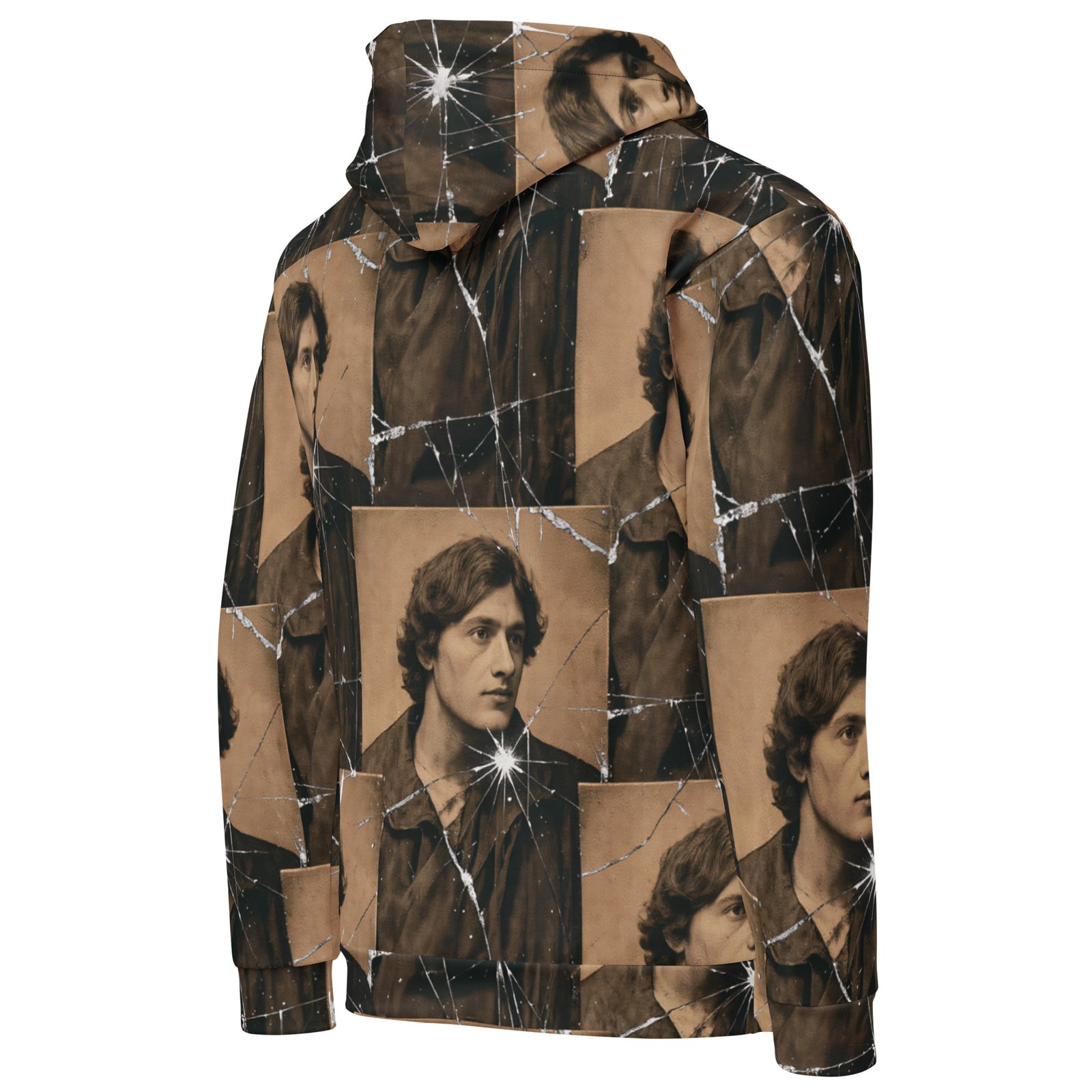 Męska bluza z kapturem z grafiką portretów młodego mężczyzny w stylu vintage| Zarn.pl Męska bluza z kapturem z grafiką portretów młodego mężczyzny w stylu vintage - obrazek 4