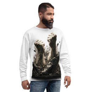 bluza męska z grafiką dwóch pięści przebijających skały