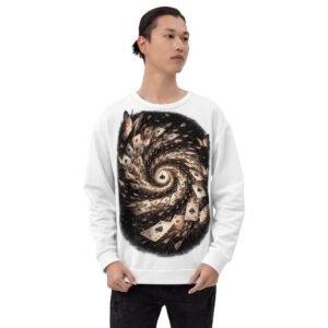 bluza męska z grafiką wirujących kart do gry