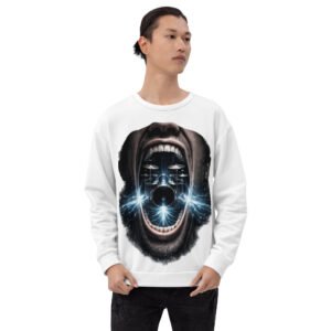 bluza męska z grafiką perkusji w otwartych ustach
