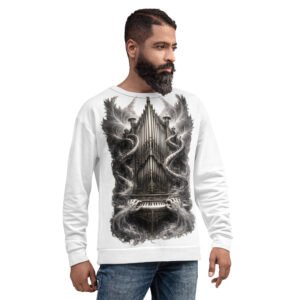 bluza męska z grafiką mistycznych organów i eterycznych dłoni