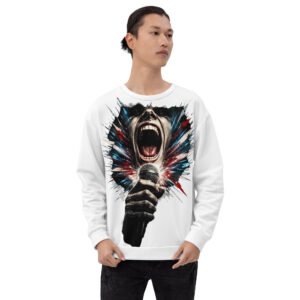 bluza męska z wokalistą i mikrofonem